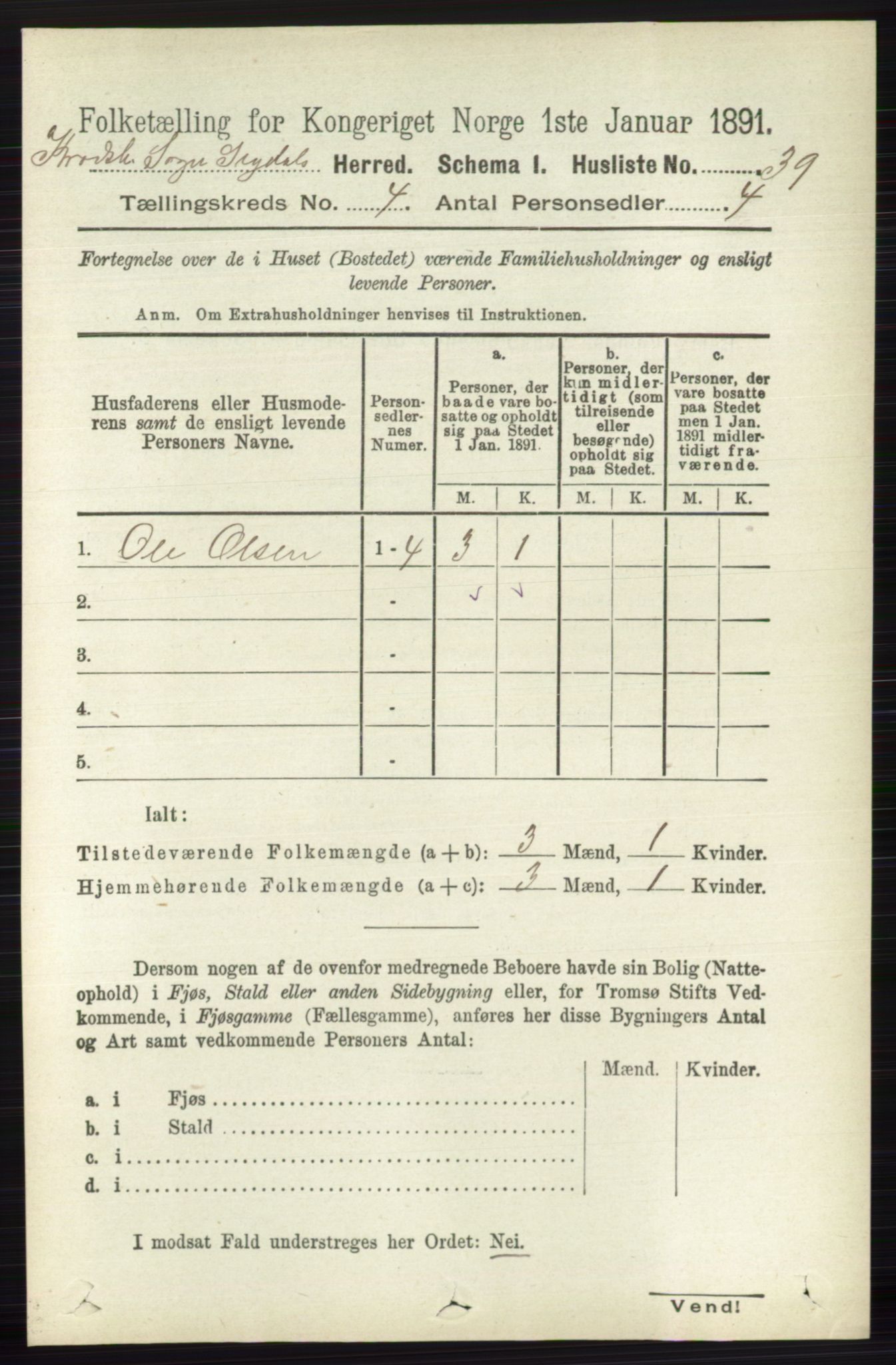 RA, 1891 census for 0621 Sigdal, 1891, p. 5990