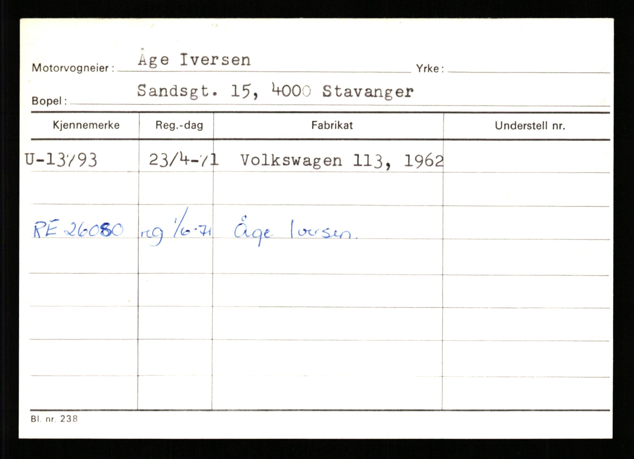 Stavanger trafikkstasjon, SAST/A-101942/0/G/L0003: Registreringsnummer: 10466 - 15496, 1930-1971, p. 2373