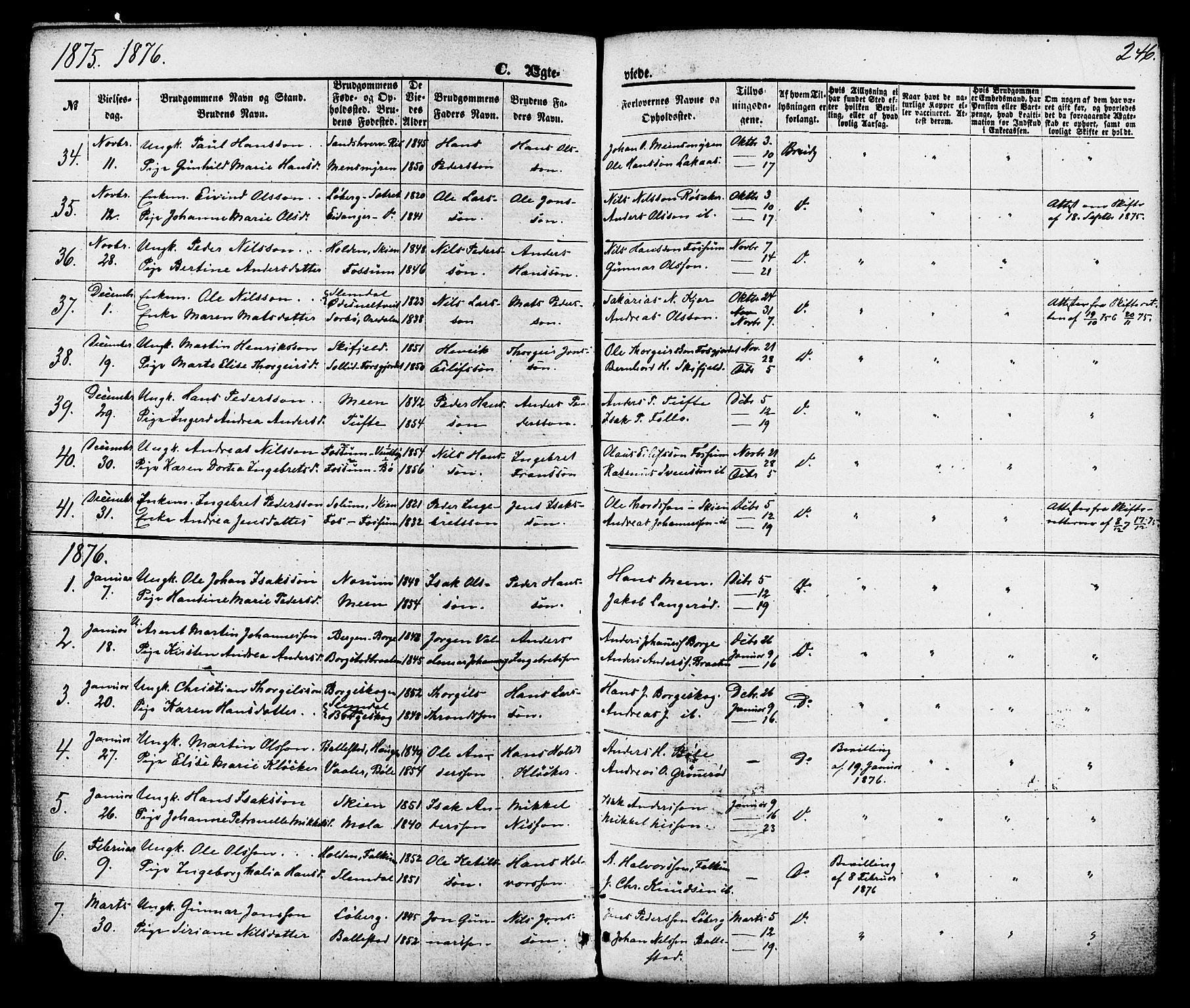 Gjerpen kirkebøker, SAKO/A-265/F/Fa/L0009: Parish register (official) no. I 9, 1872-1885, p. 246