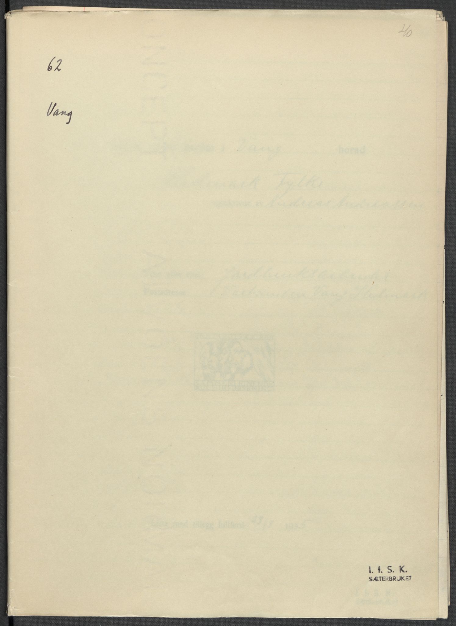 Instituttet for sammenlignende kulturforskning, AV/RA-PA-0424/F/Fc/L0002/0003: Eske B2: / Hedmark (perm III), 1934-1936, p. 40