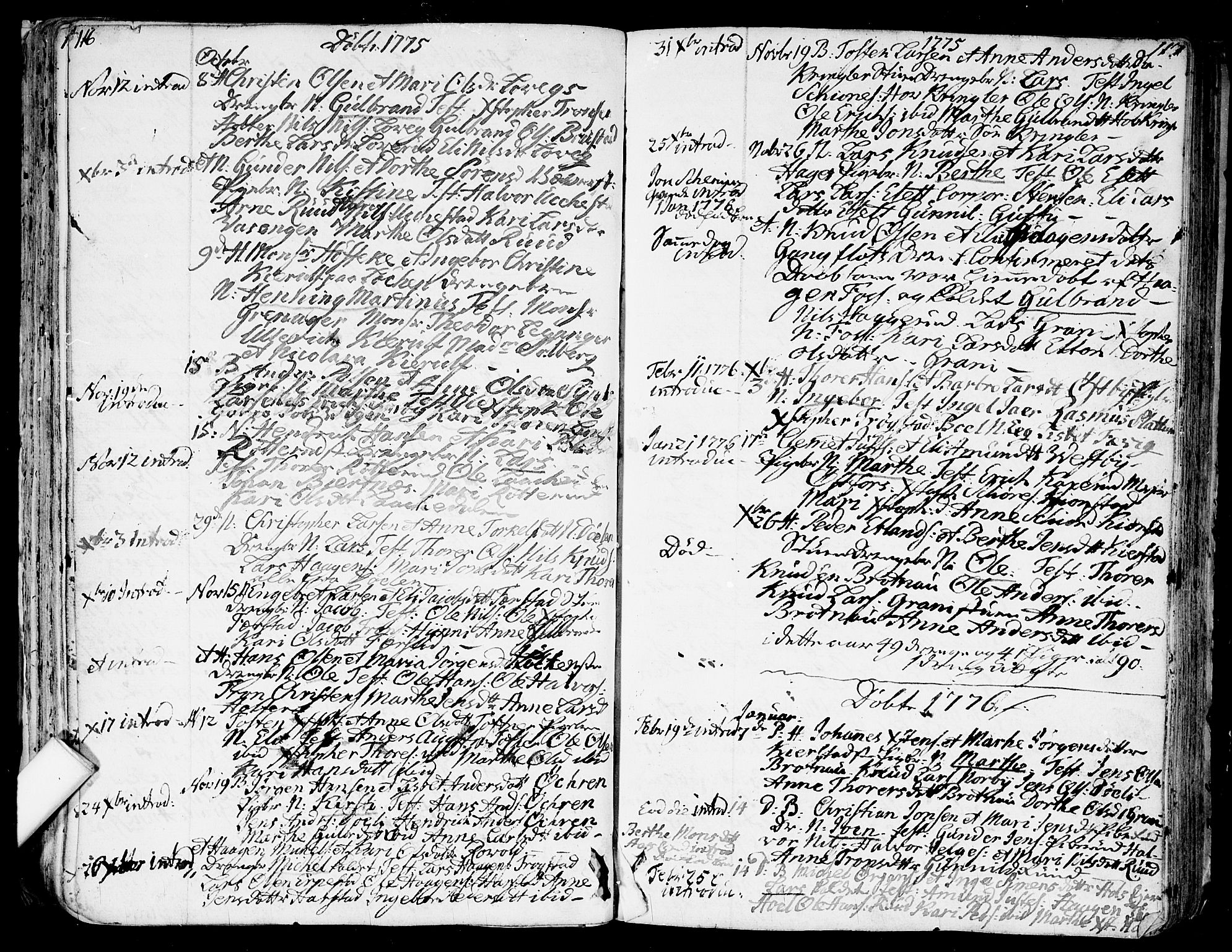 Nannestad prestekontor Kirkebøker, SAO/A-10414a/F/Fa/L0007: Parish register (official) no. I 7, 1754-1791, p. 116-117