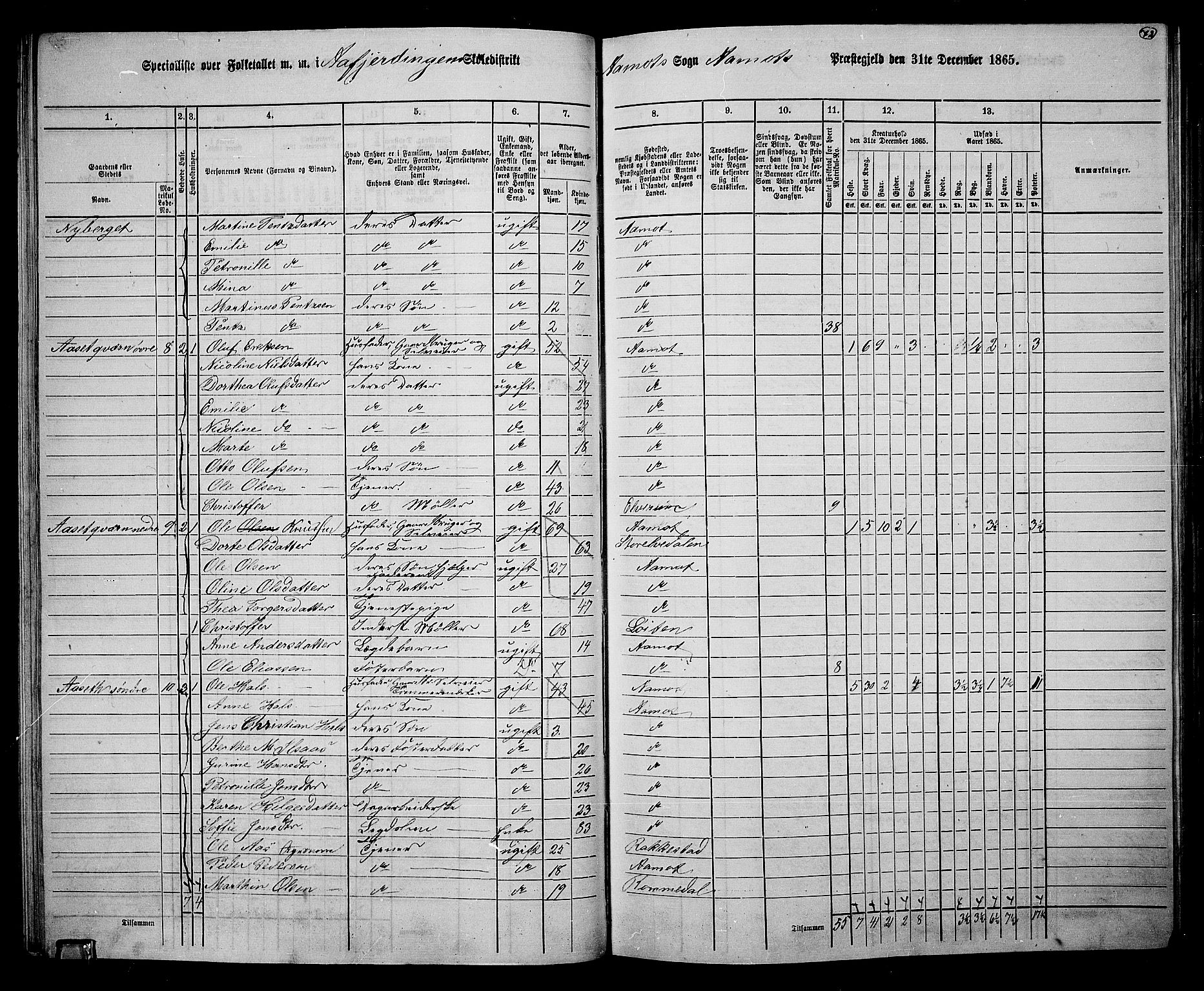 RA, 1865 census for Åmot, 1865, p. 67