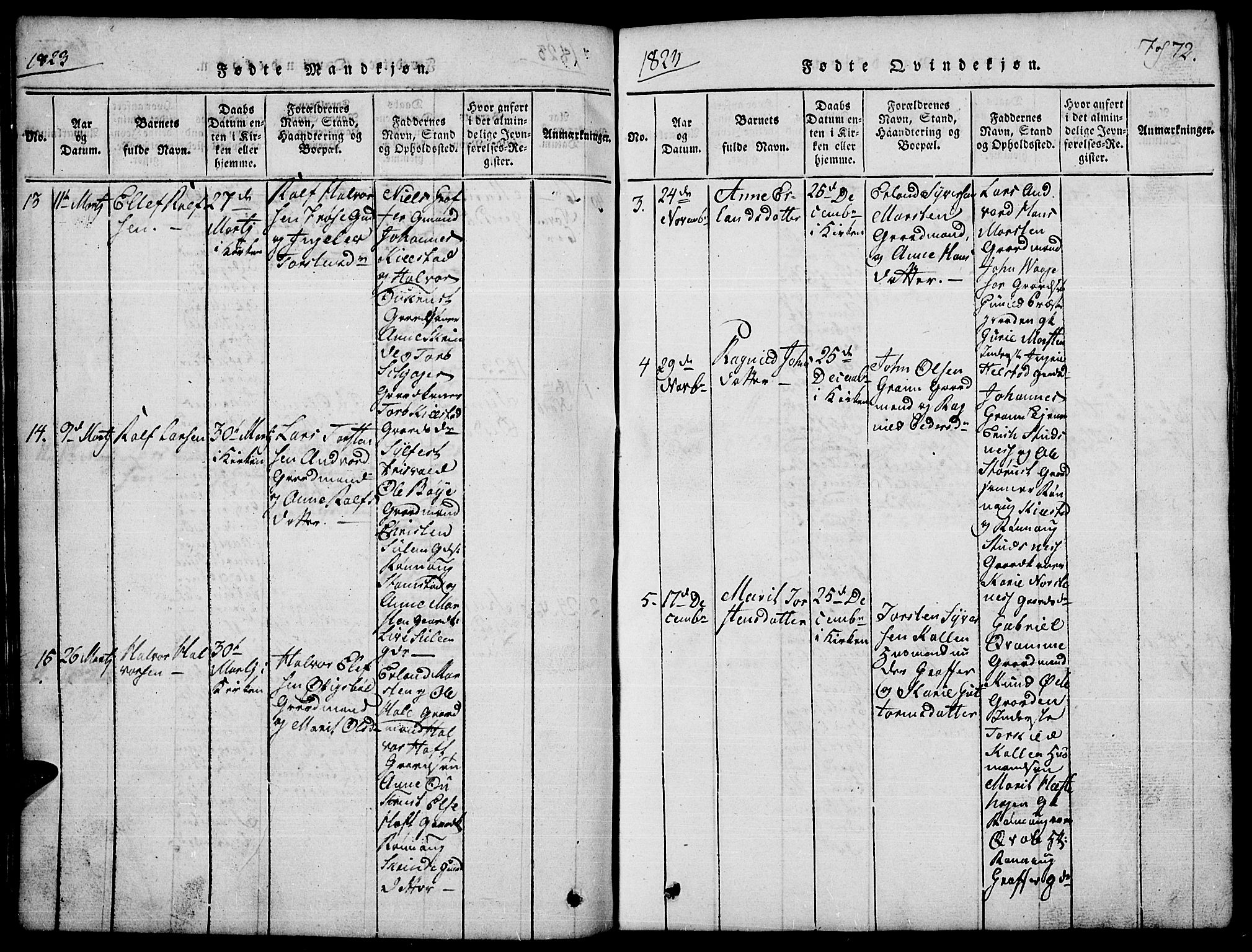 Lom prestekontor, SAH/PREST-070/L/L0001: Parish register (copy) no. 1, 1815-1836, p. 72