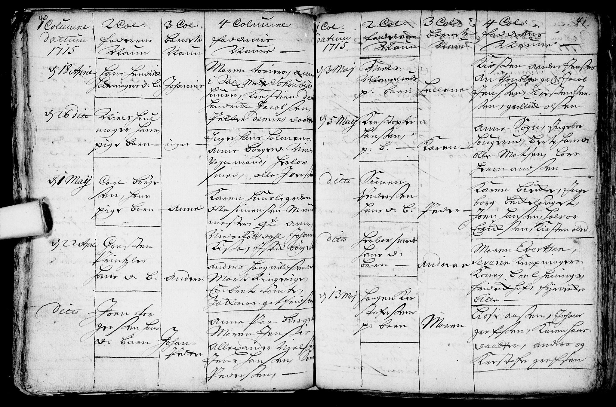 Aker prestekontor kirkebøker, AV/SAO-A-10861/F/L0002: Parish register (official) no. 2, 1714-1720, p. 40-41