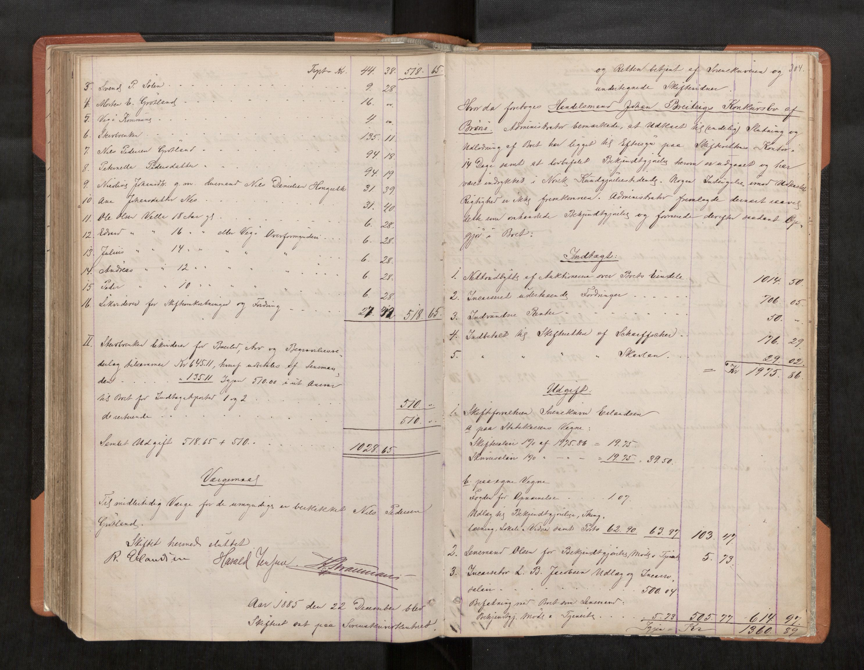 Søndre Helgeland sorenskriveri, AV/SAT-A-4575/1/3/3A/L0003: Skifteutlodningsprot., 1878-1886, p. 304