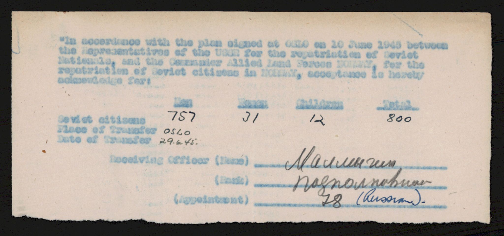 Flyktnings- og fangedirektoratet, Repatrieringskontoret, AV/RA-S-1681/D/Db/L0021: Displaced Persons (DPs) og sivile tyskere, 1945-1948, p. 833