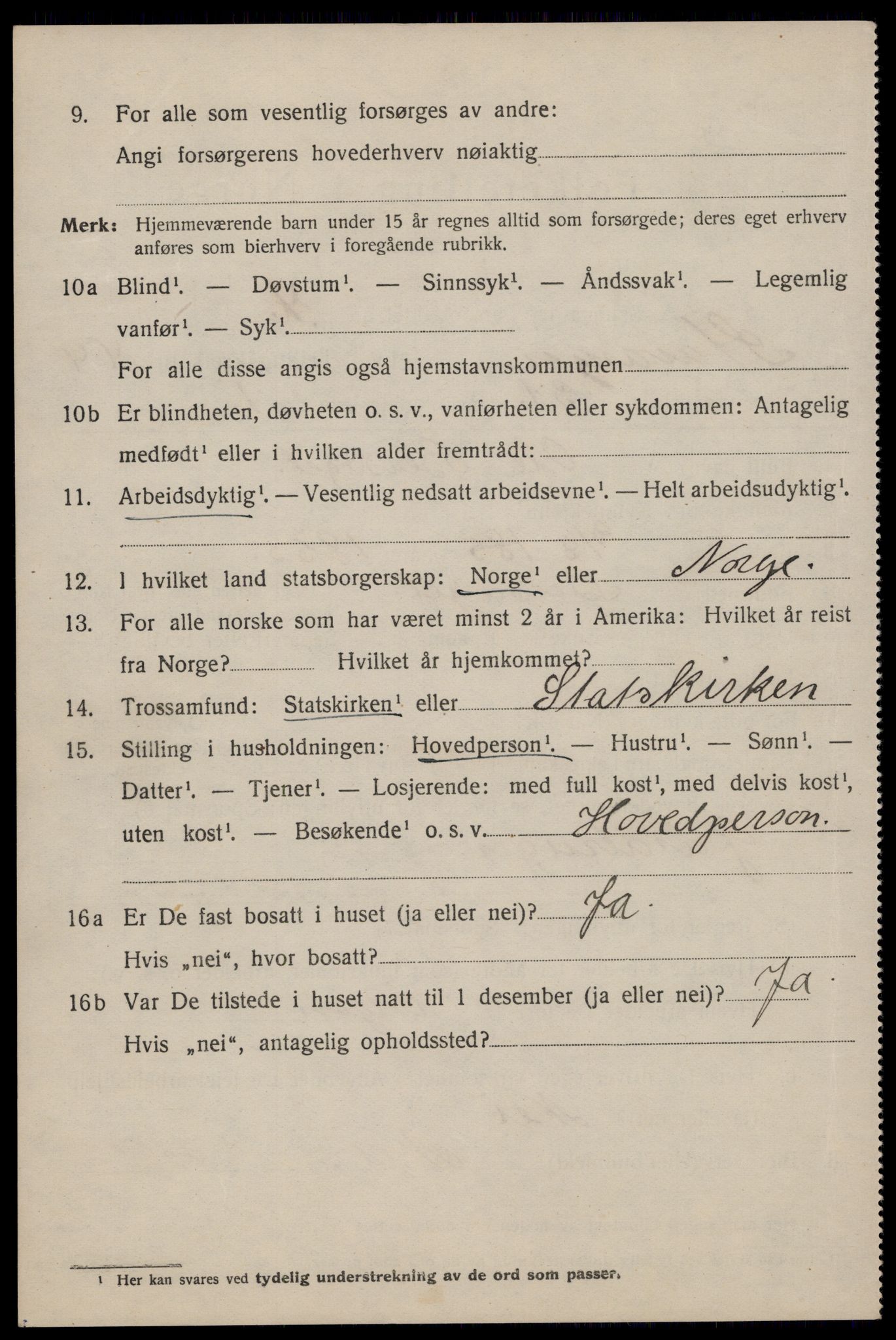 SAST, 1920 census for Stavanger, 1920, p. 108883