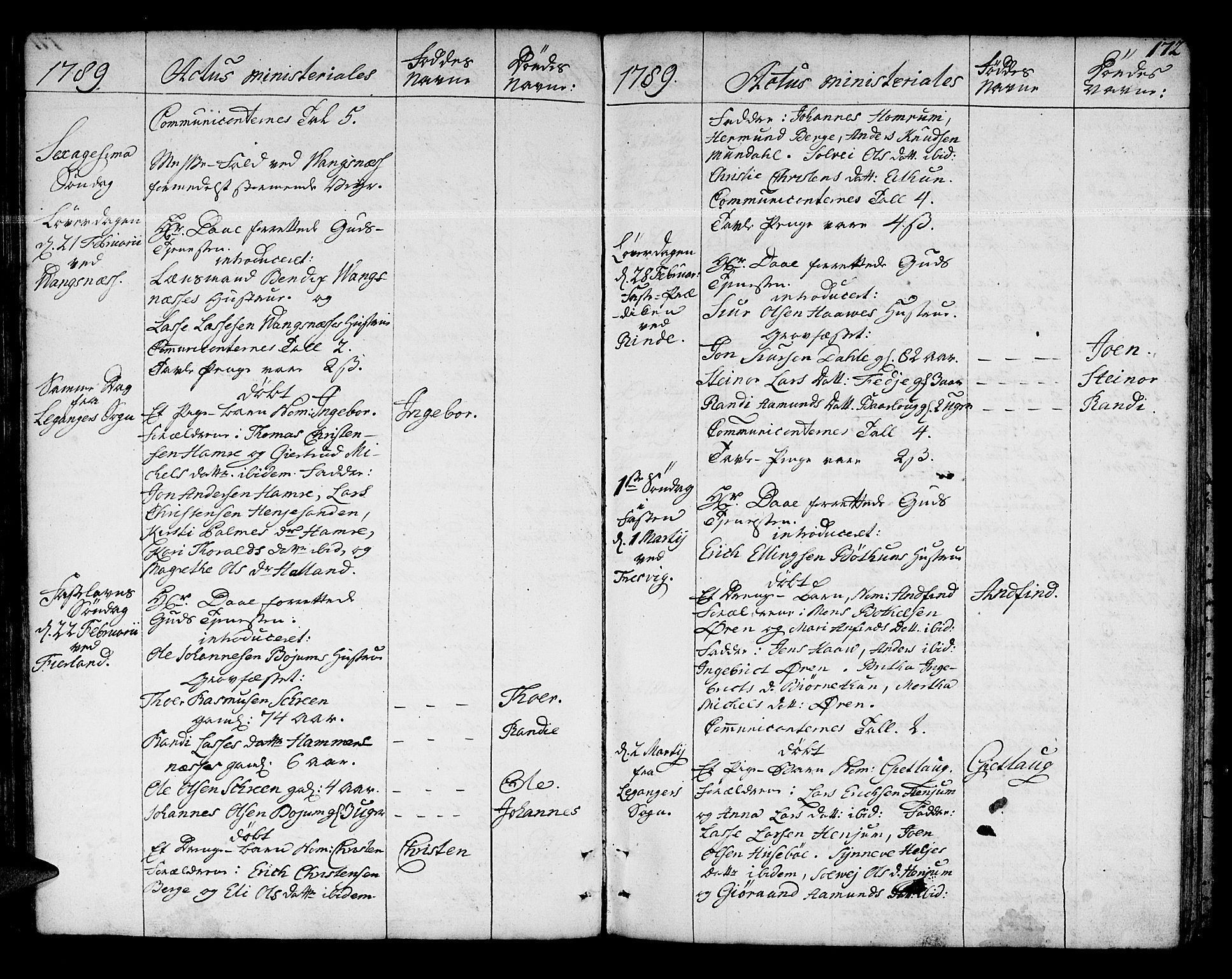 Leikanger sokneprestembete, AV/SAB-A-81001/H/Haa/Haaa/L0004: Parish register (official) no. A 4, 1770-1791, p. 172