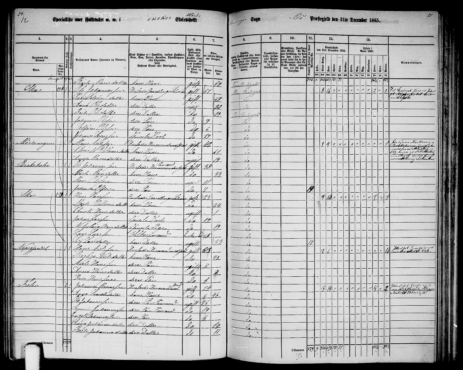 RA, 1865 census for Os, 1865, p. 149