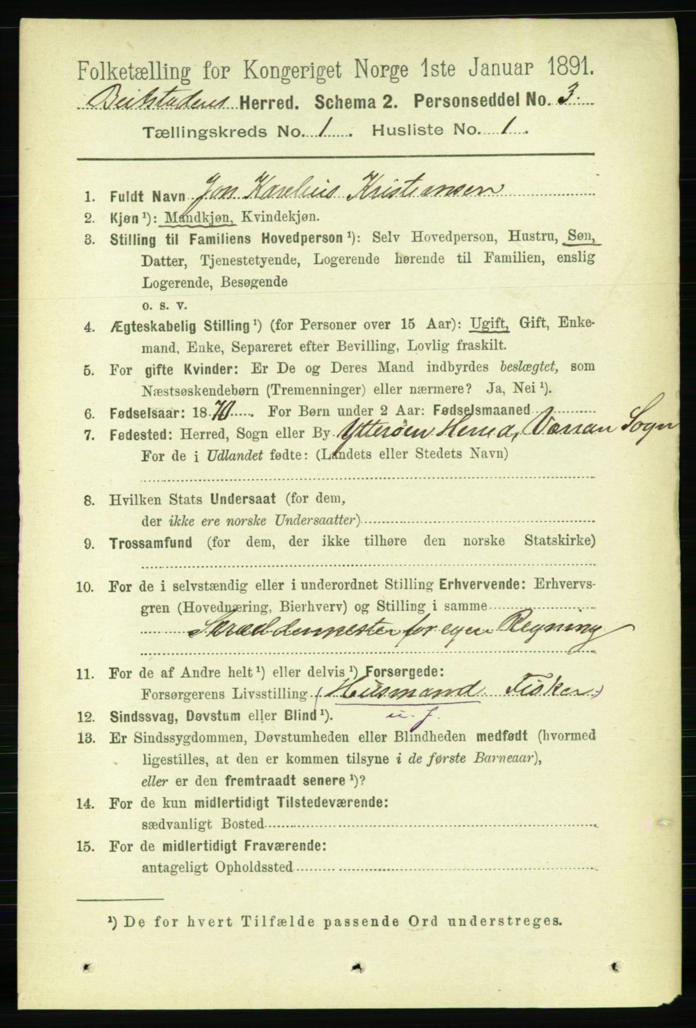 RA, 1891 census for 1727 Beitstad, 1891, p. 96