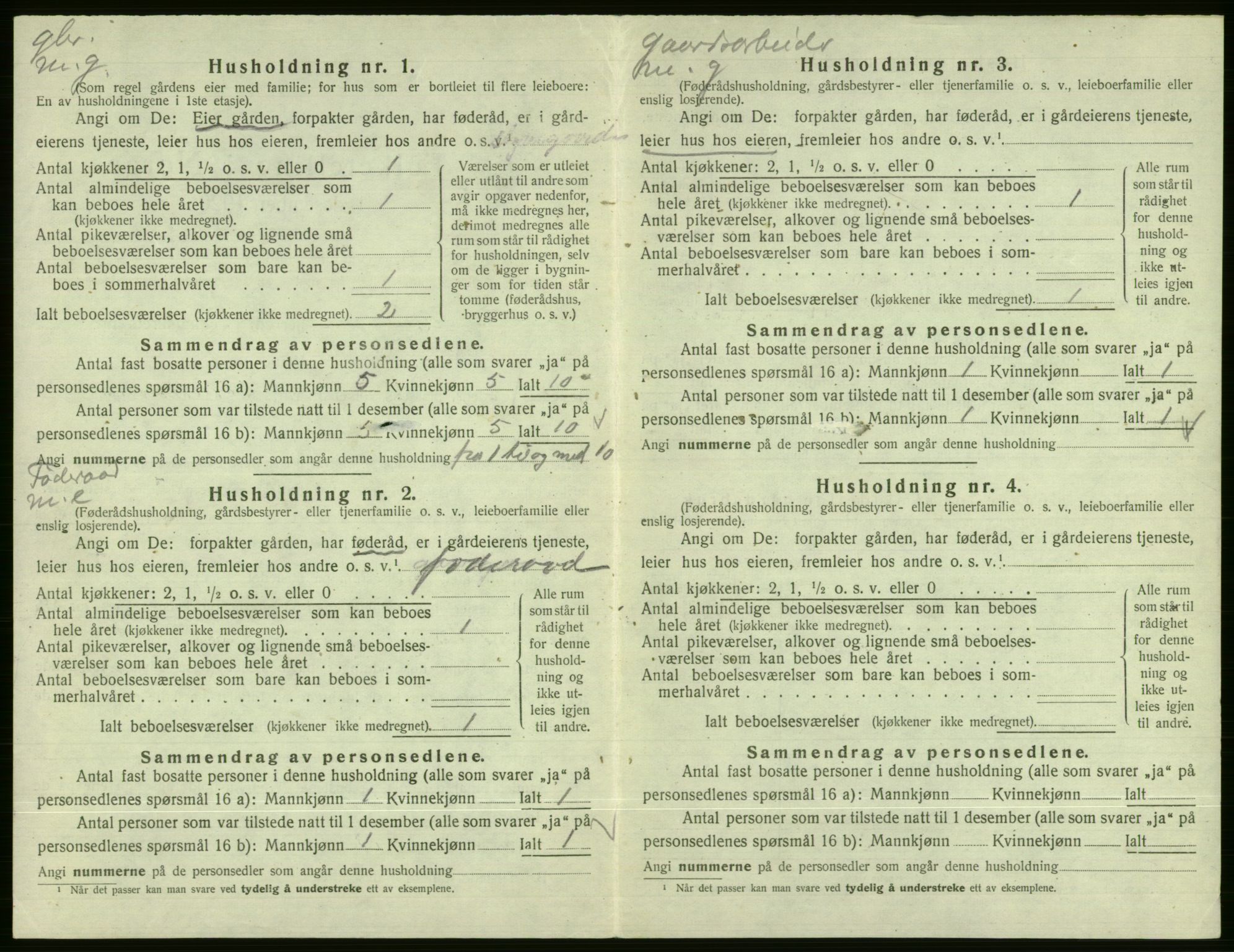 SAB, 1920 census for Vossestrand, 1920, p. 173