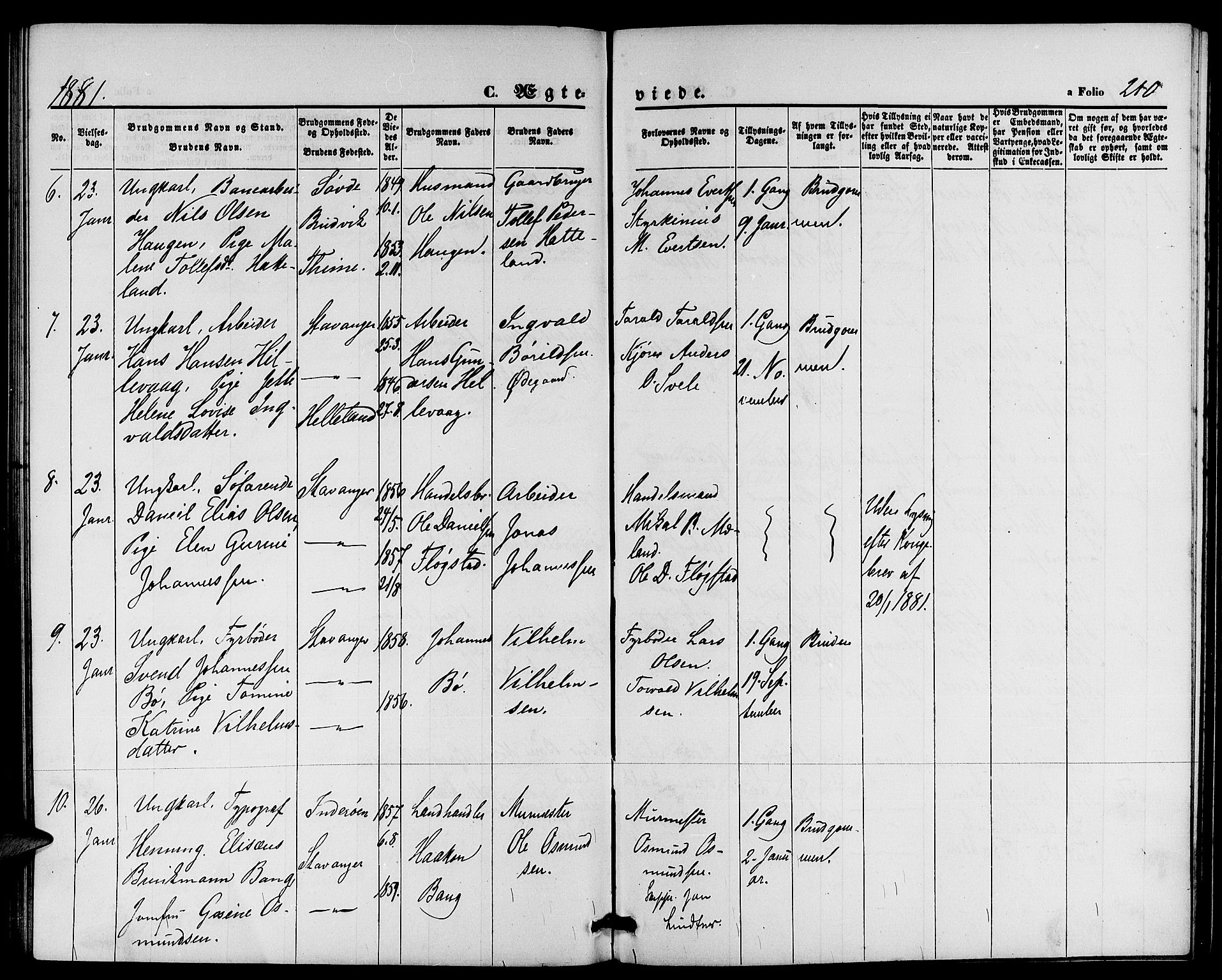 St. Petri sokneprestkontor, AV/SAST-A-101813/001/30/30BB/L0002: Parish register (copy) no. B 2, 1865-1885, p. 210