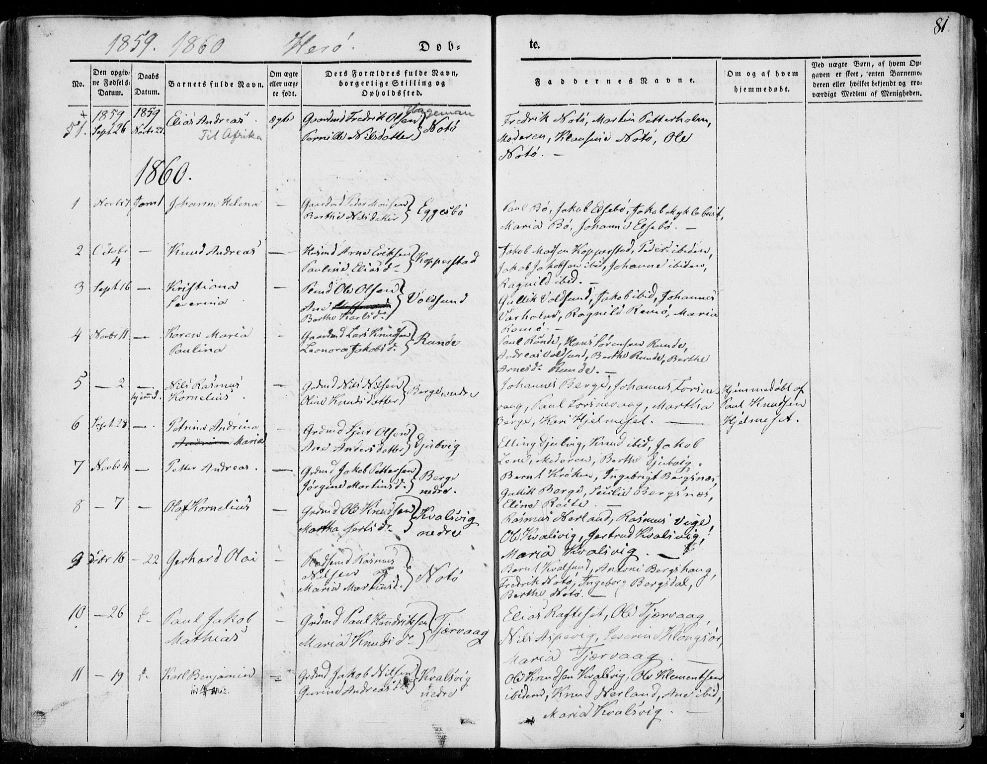 Ministerialprotokoller, klokkerbøker og fødselsregistre - Møre og Romsdal, AV/SAT-A-1454/507/L0070: Parish register (official) no. 507A05, 1842-1873, p. 81