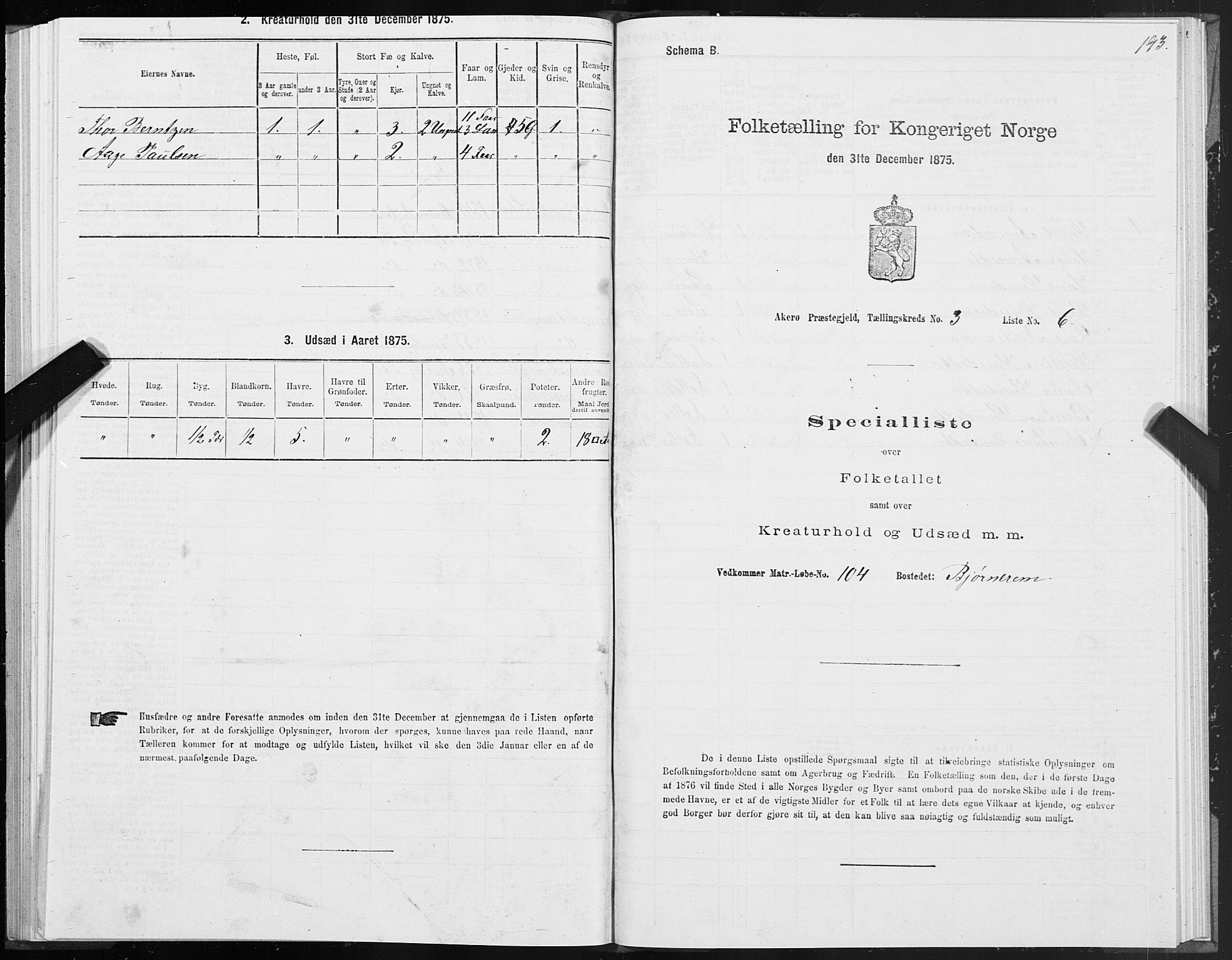 SAT, 1875 census for 1545P Aukra, 1875, p. 1193