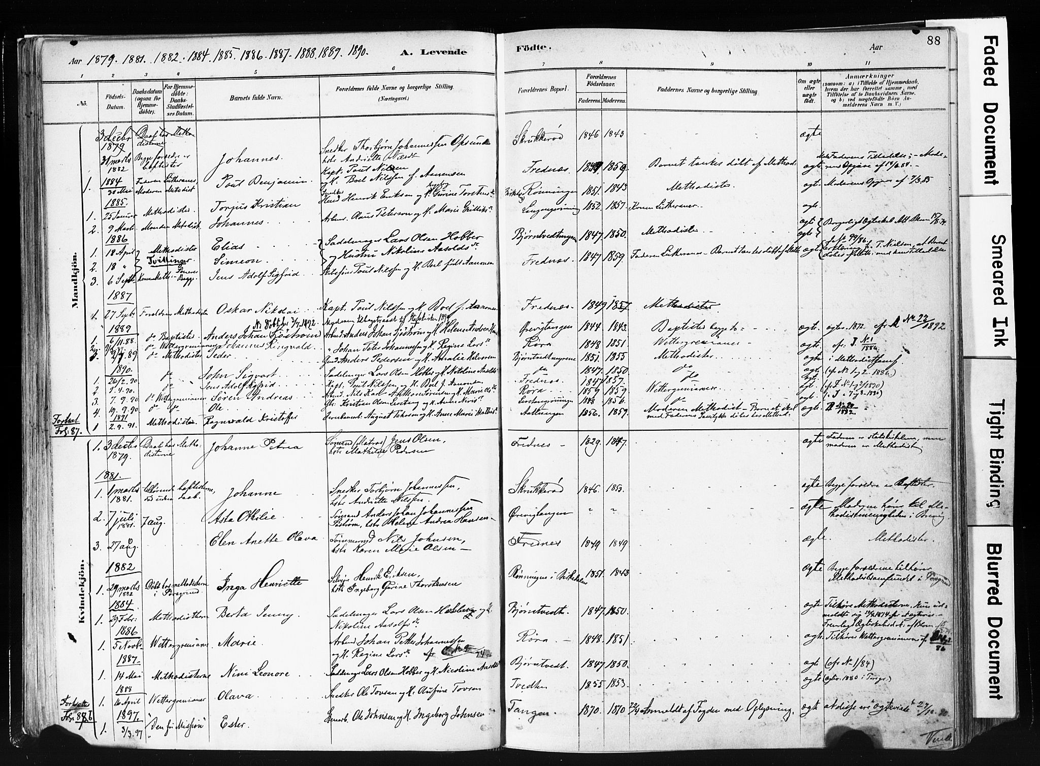 Eidanger kirkebøker, SAKO/A-261/F/Fa/L0012: Parish register (official) no. 12, 1879-1900, p. 88
