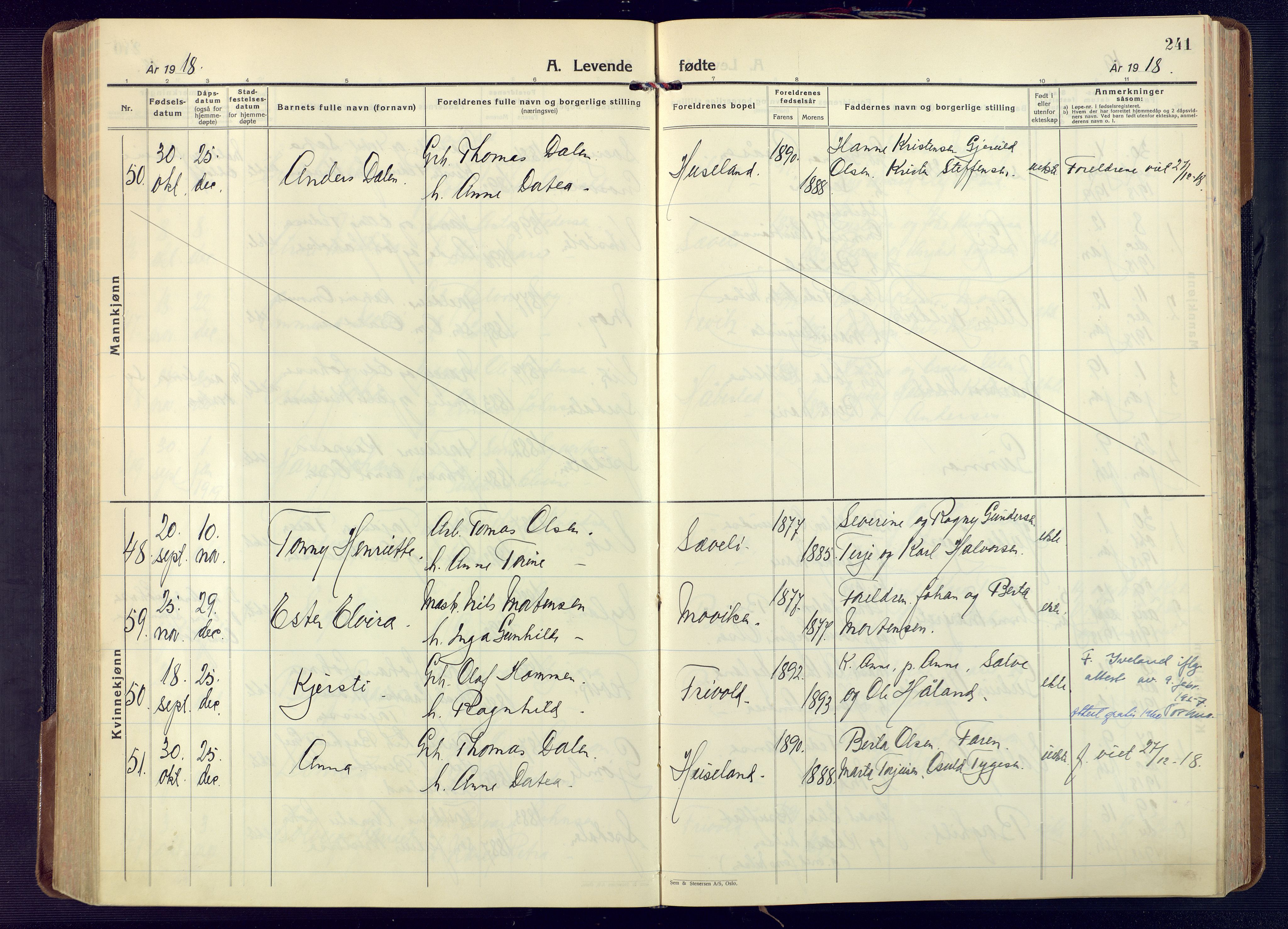 Fjære sokneprestkontor, AV/SAK-1111-0011/F/Fa/L0004: Parish register (official) no. A 4, 1902-1925, p. 241