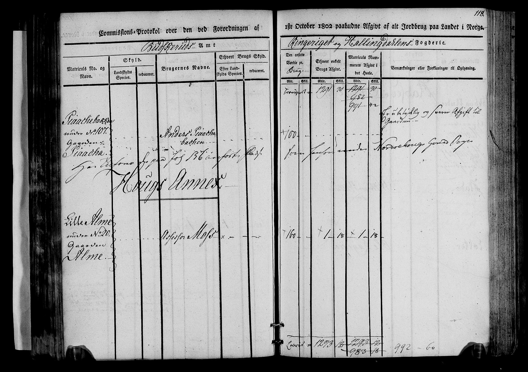 Rentekammeret inntil 1814, Realistisk ordnet avdeling, AV/RA-EA-4070/N/Ne/Nea/L0045: Ringerike og Hallingdal fogderi. Kommisjonsprotokoll for Norderhov prestegjeld, 1803, p. 121