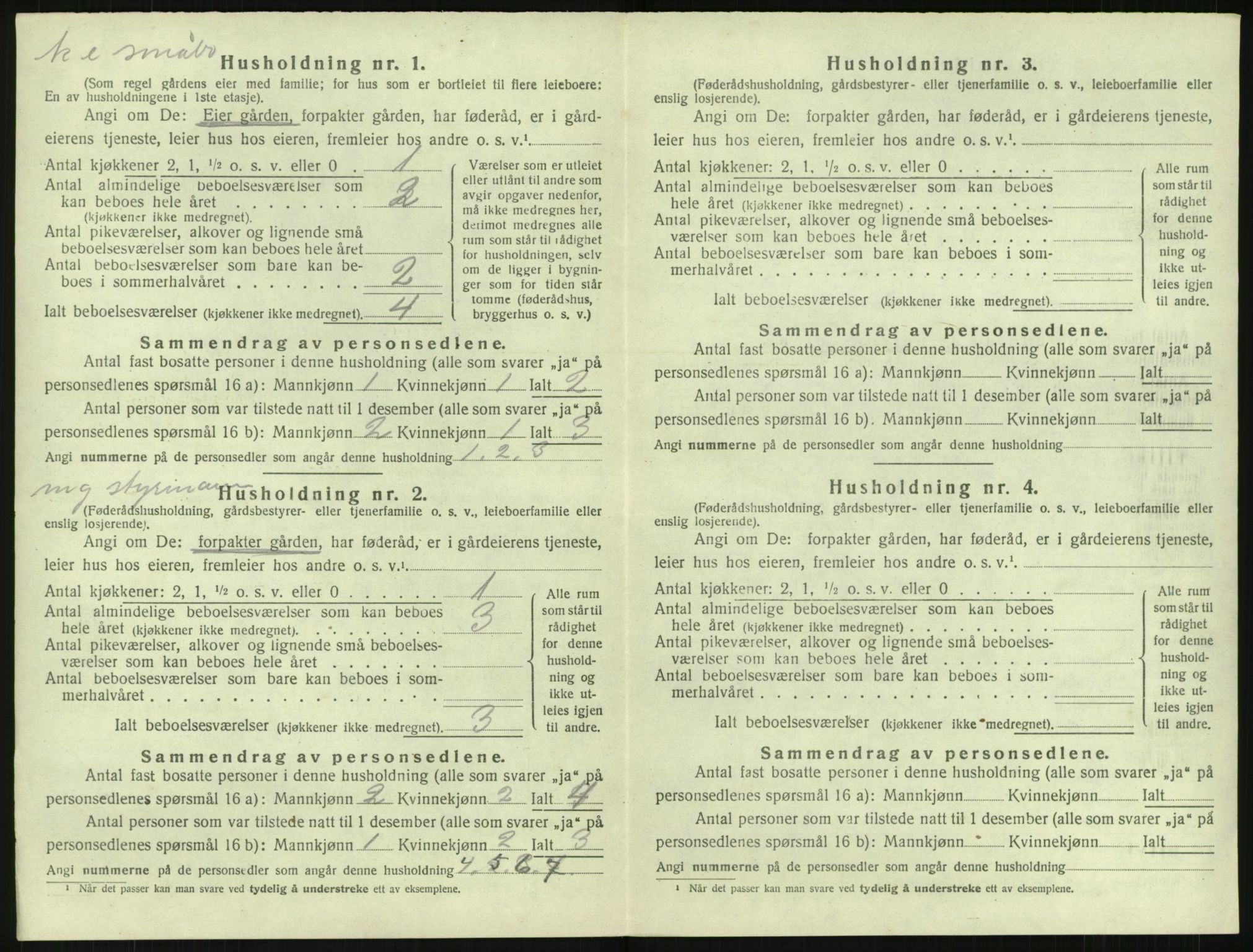 SAK, 1920 census for Fjære, 1920, p. 1180