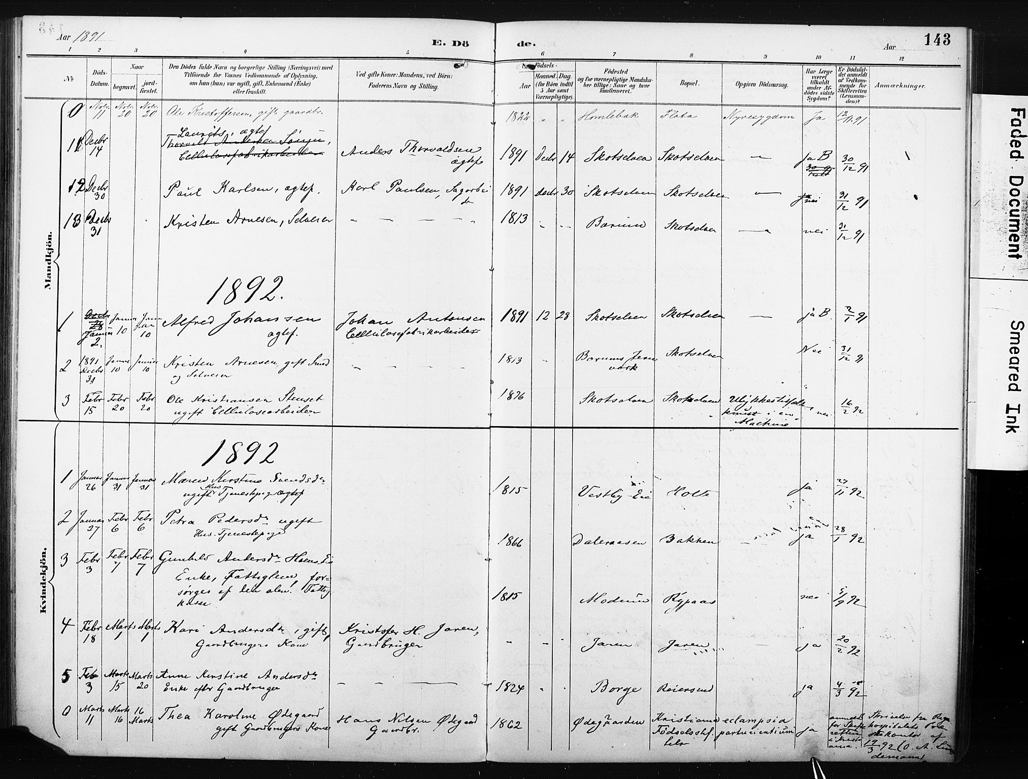 Eiker kirkebøker, SAKO/A-4/F/Fc/L0002: Parish register (official) no. III 2, 1889-1897, p. 143
