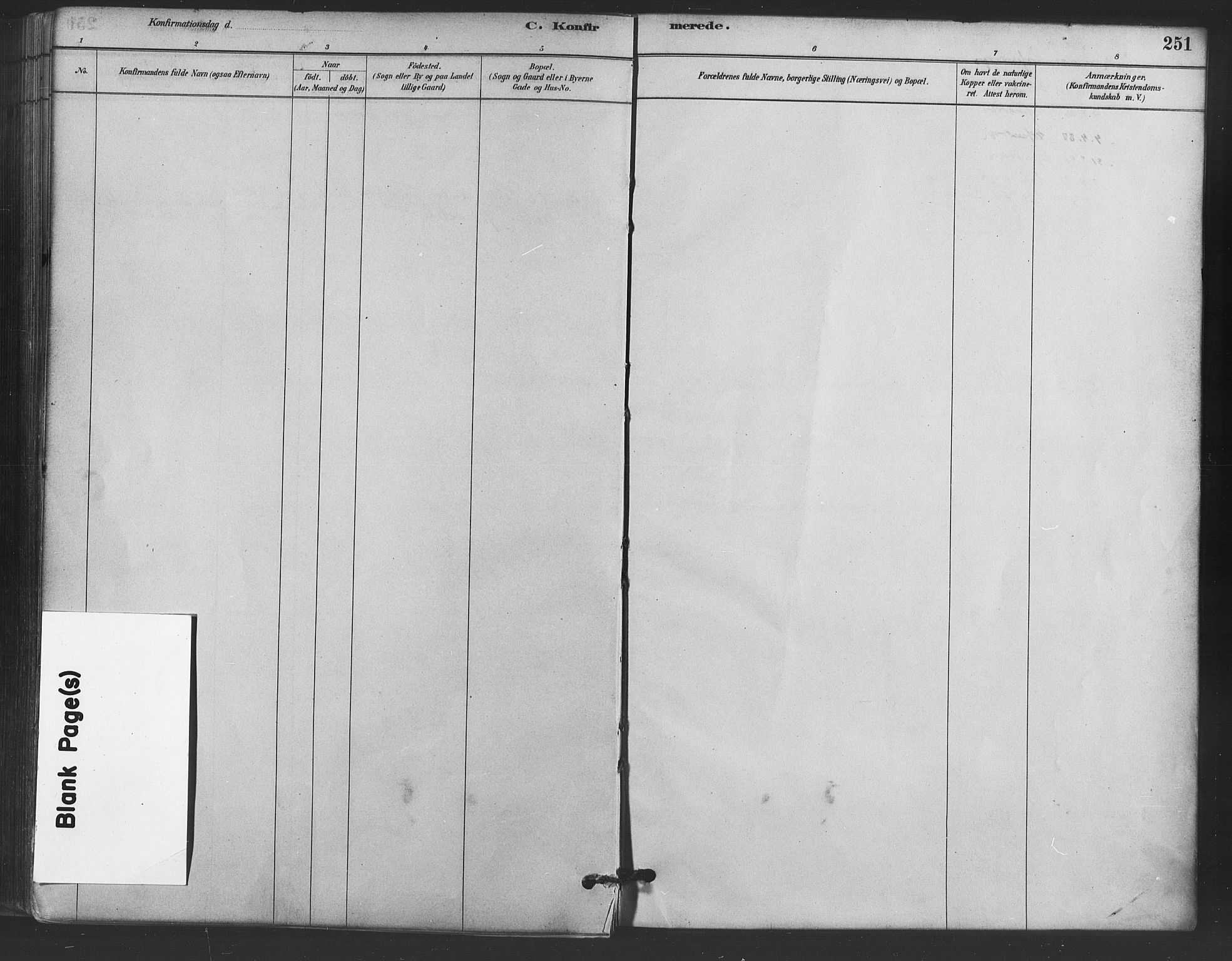 Trefoldighet prestekontor Kirkebøker, AV/SAO-A-10882/F/Fb/L0003: Parish register (official) no. II 3, 1881-1895, p. 251