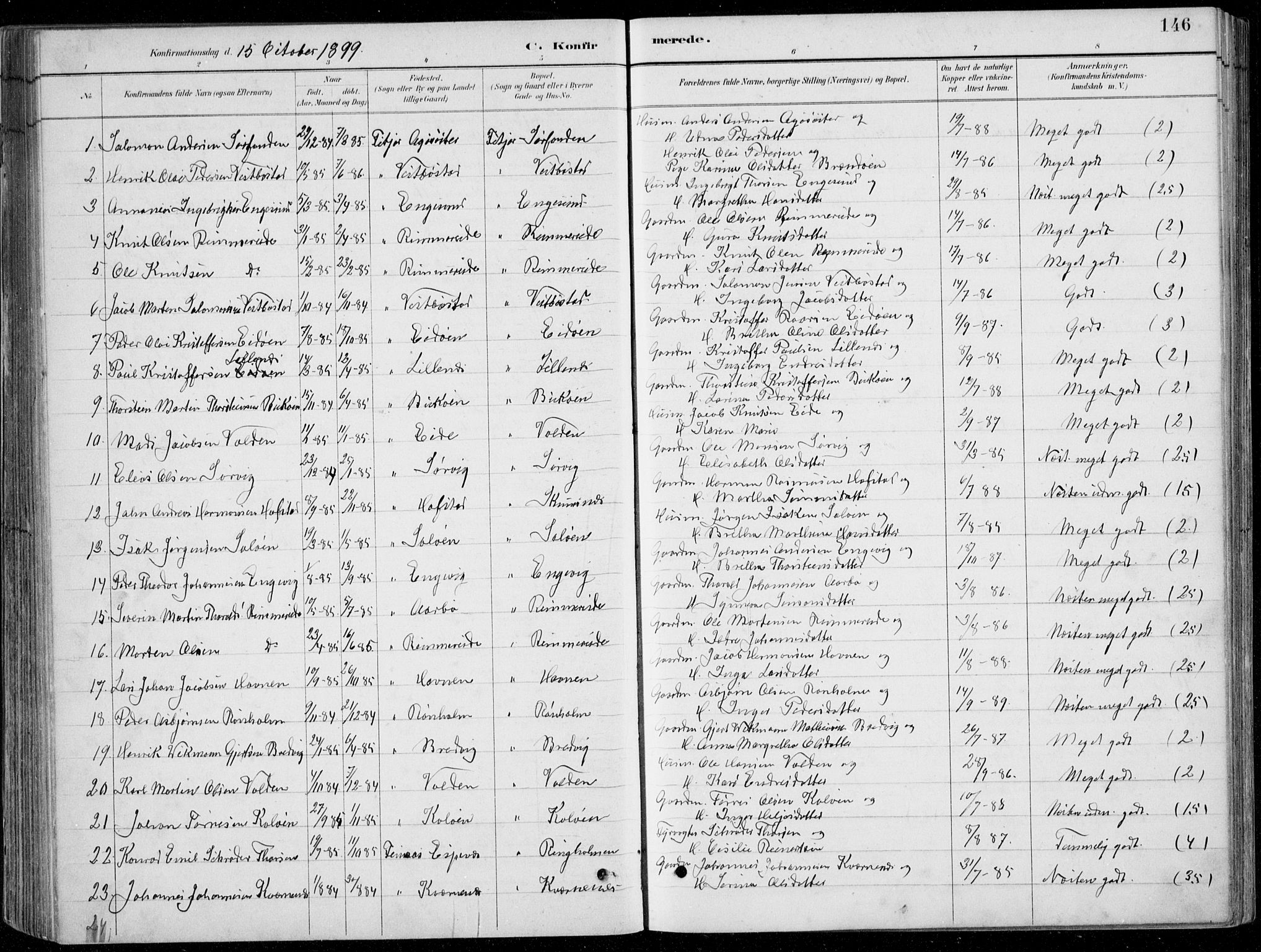 Fitjar sokneprestembete, SAB/A-99926: Parish register (copy) no. A 2, 1887-1906, p. 146