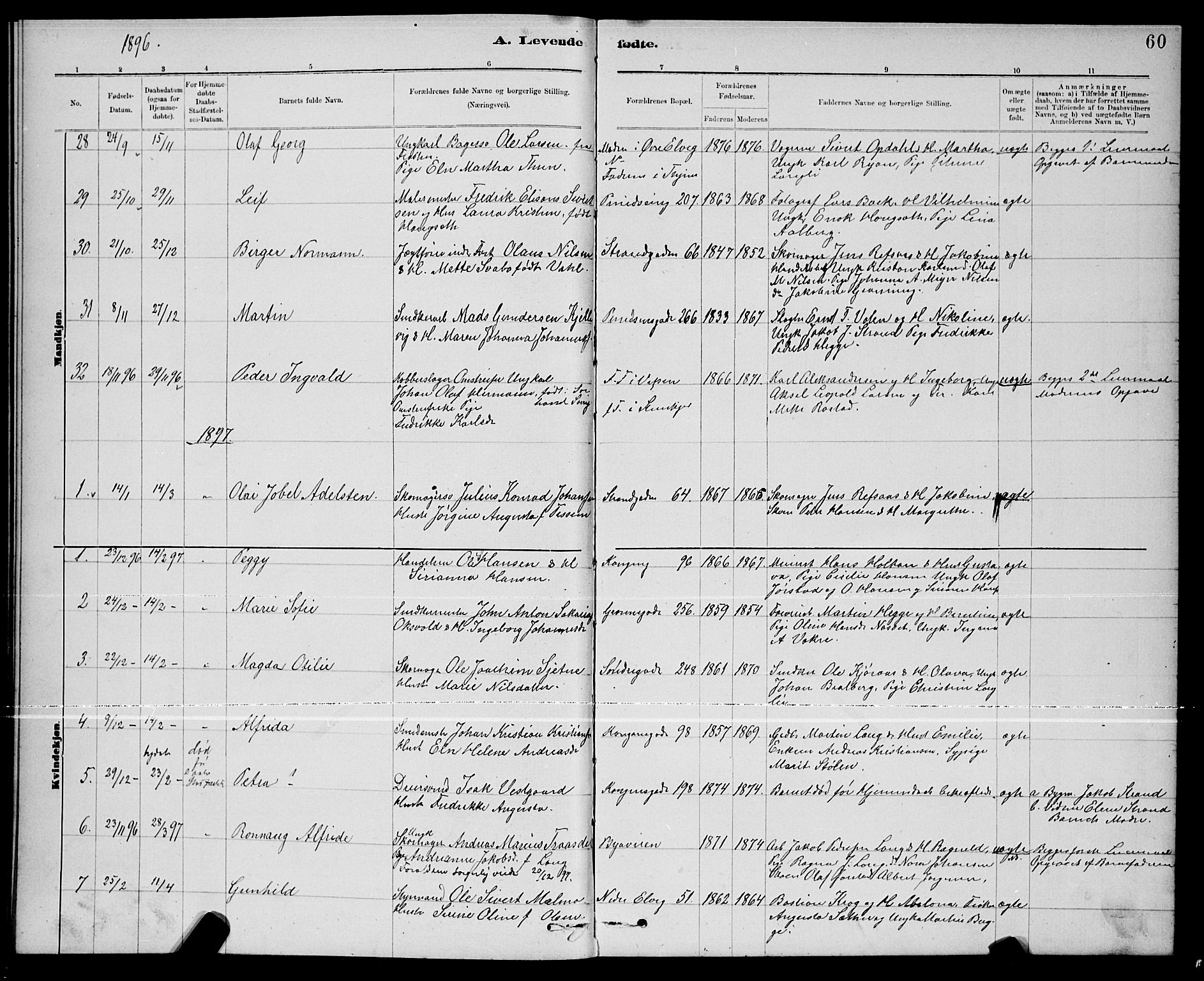 Ministerialprotokoller, klokkerbøker og fødselsregistre - Nord-Trøndelag, SAT/A-1458/739/L0374: Parish register (copy) no. 739C02, 1883-1898, p. 60