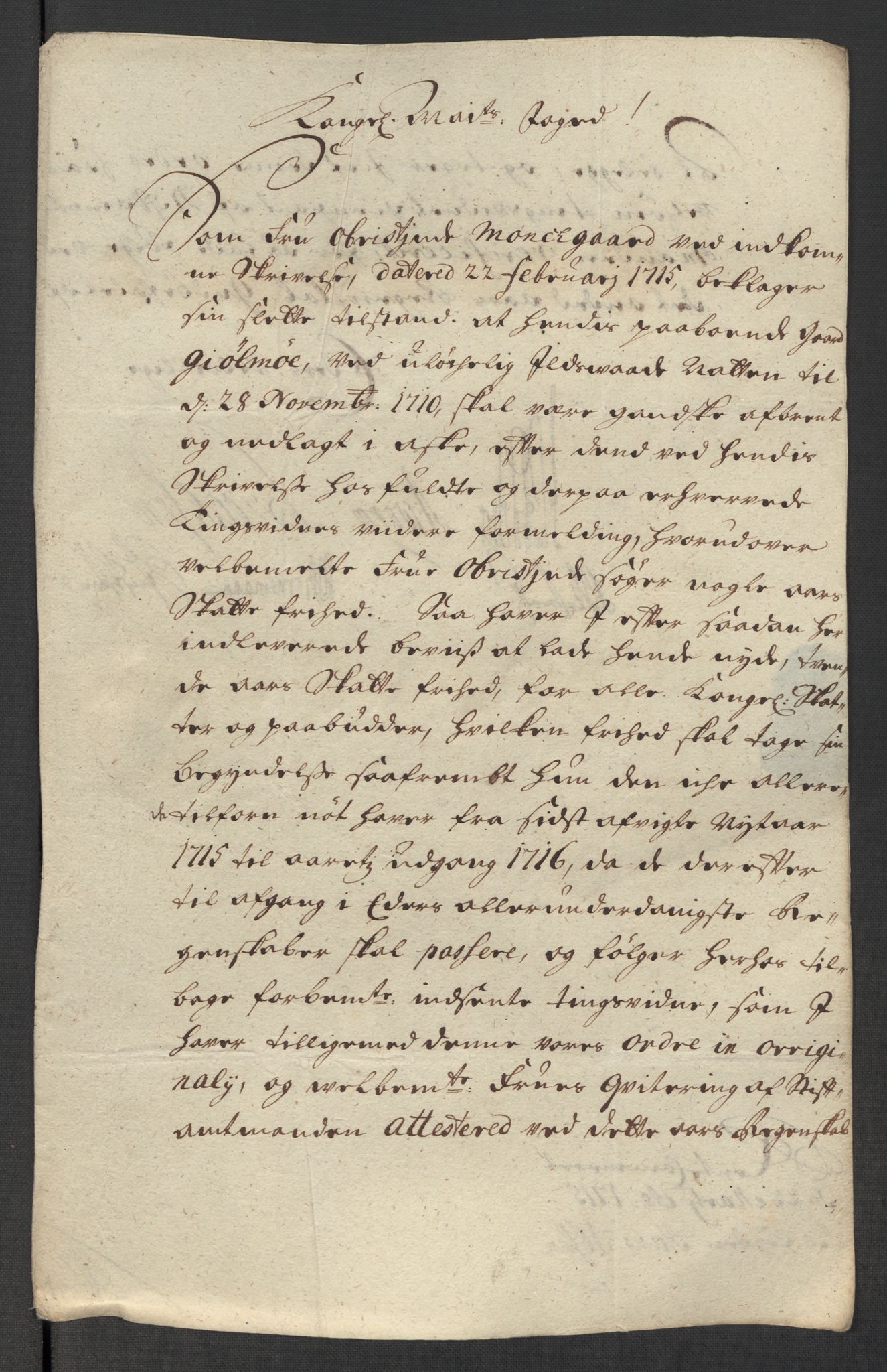 Rentekammeret inntil 1814, Reviderte regnskaper, Fogderegnskap, RA/EA-4092/R60/L3966: Fogderegnskap Orkdal og Gauldal, 1715, p. 483