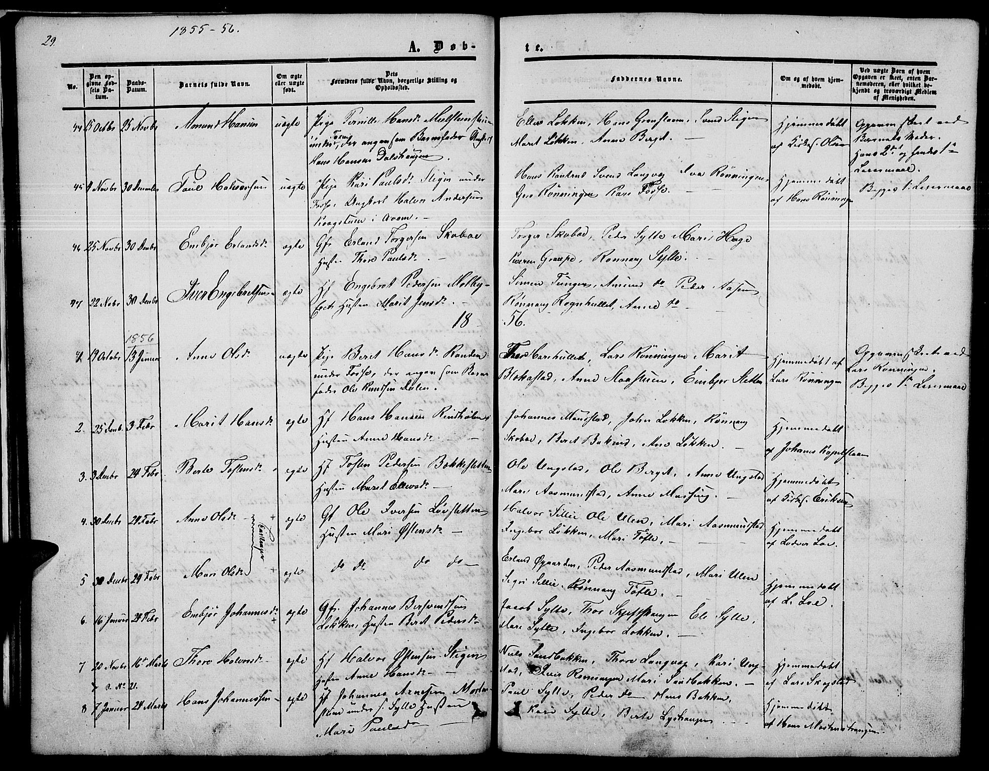 Nord-Fron prestekontor, SAH/PREST-080/H/Ha/Hab/L0002: Parish register (copy) no. 2, 1851-1883, p. 29