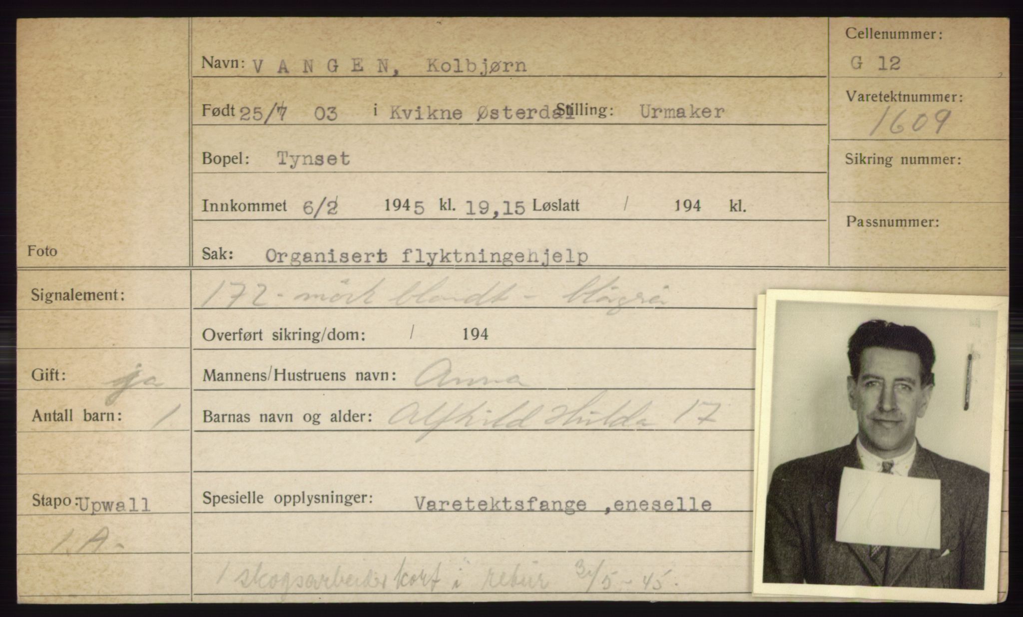 Statspolitiet - Hovedkontoret / Osloavdelingen, AV/RA-S-1329/C/Ck/Cke/L0005: Fangeregister; etternavn S - Å, 1941-1945, p. 564