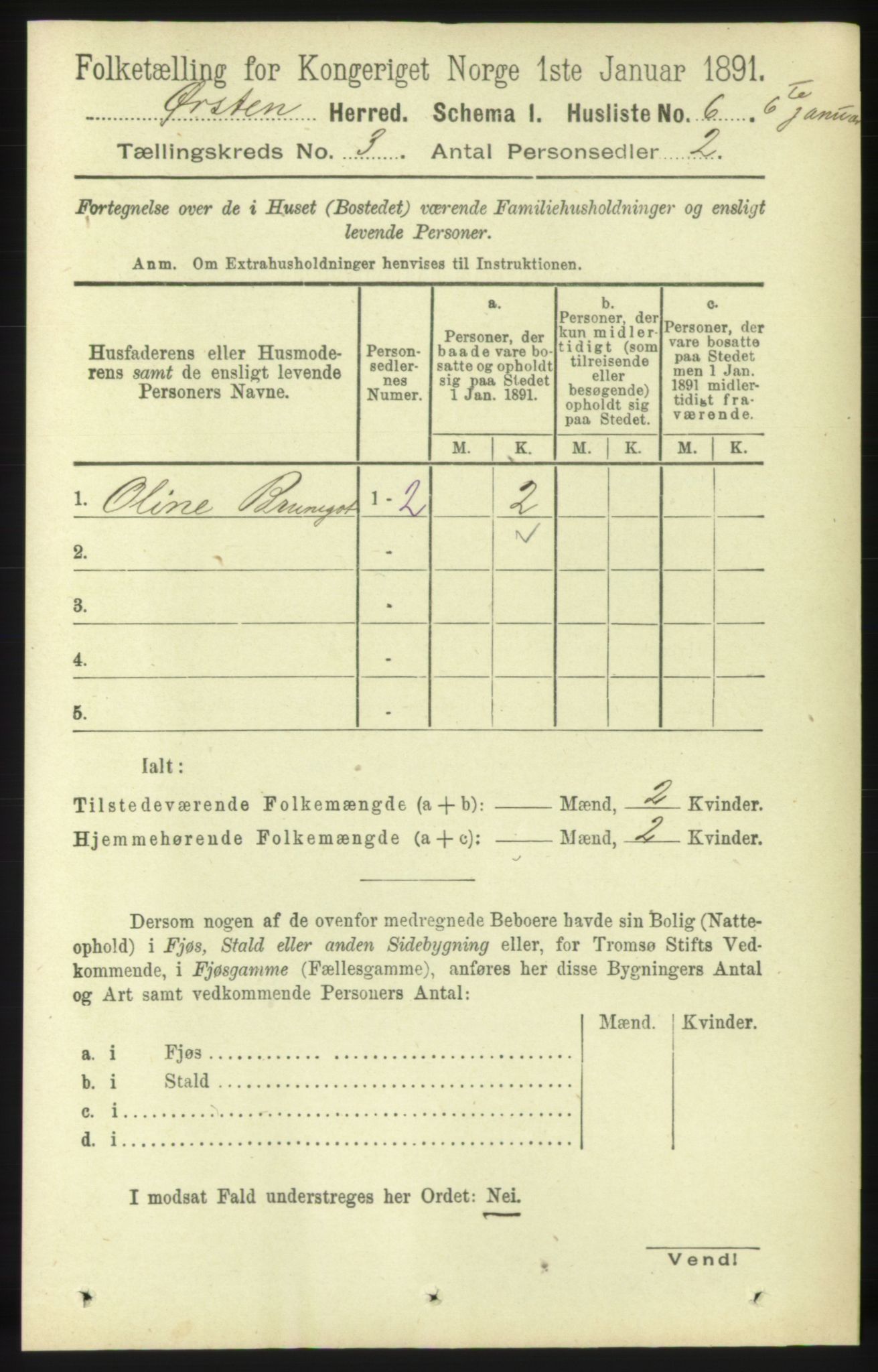 RA, 1891 census for 1520 Ørsta, 1891, p. 1157