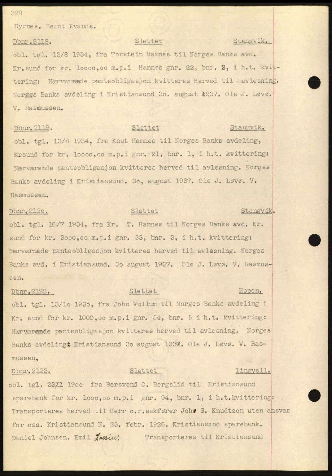 Nordmøre sorenskriveri, AV/SAT-A-4132/1/2/2Ca: Mortgage book no. C80, 1936-1939, Diary no: : 2118/1937