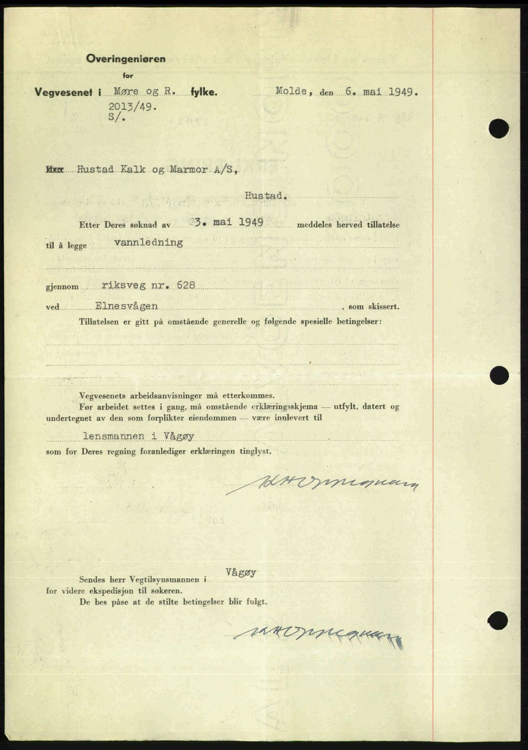 Romsdal sorenskriveri, AV/SAT-A-4149/1/2/2C: Mortgage book no. A30, 1949-1949, Diary no: : 1563/1949