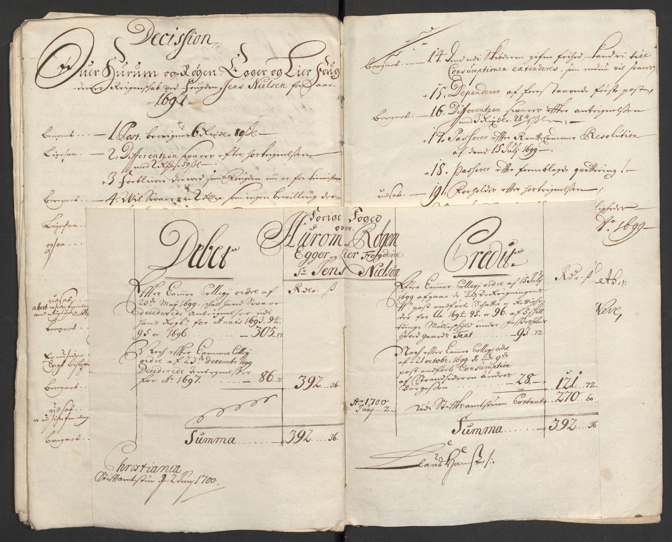 Rentekammeret inntil 1814, Reviderte regnskaper, Fogderegnskap, AV/RA-EA-4092/R30/L1695: Fogderegnskap Hurum, Røyken, Eiker og Lier, 1697, p. 263