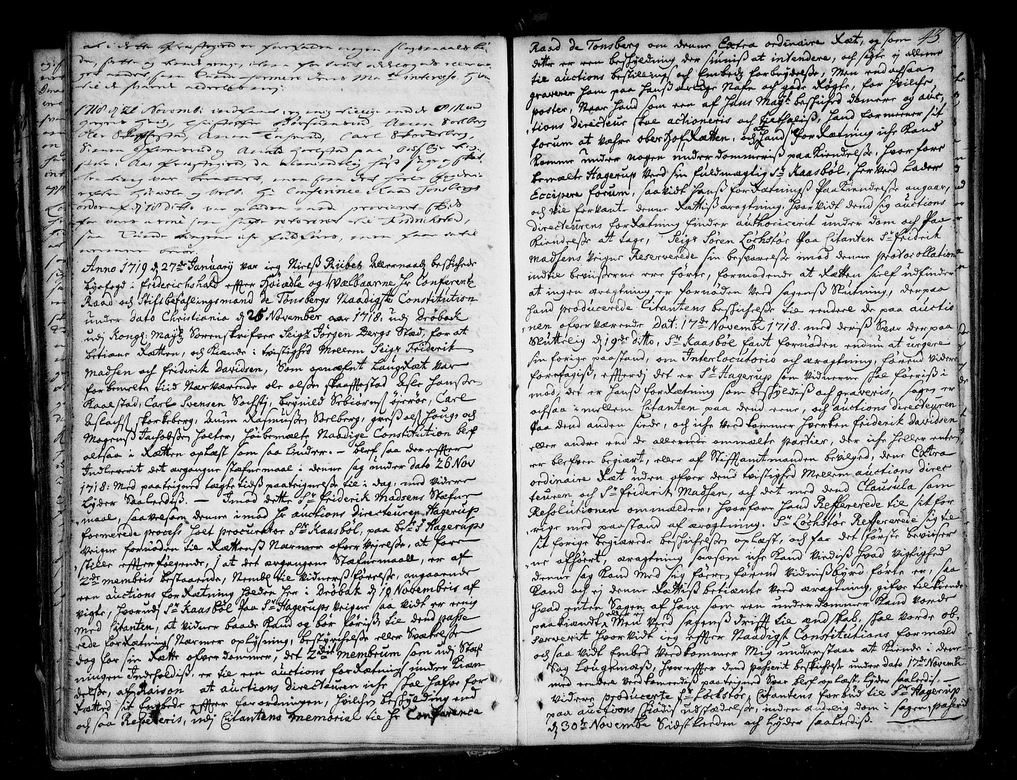 Follo sorenskriveri, AV/SAO-A-10274/F/Fb/Fba/L0032: Tingbok, 1718-1721, p. 42b-43a