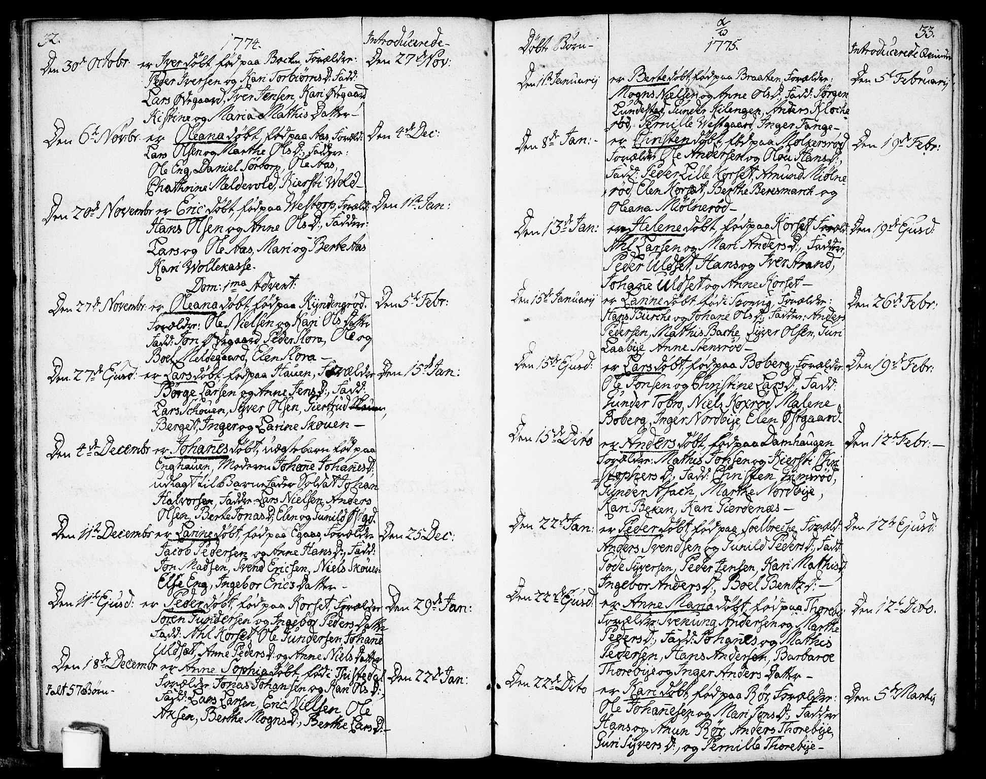 Berg prestekontor Kirkebøker, SAO/A-10902/F/Fa/L0001: Parish register (official) no. I 1, 1770-1814, p. 32-33