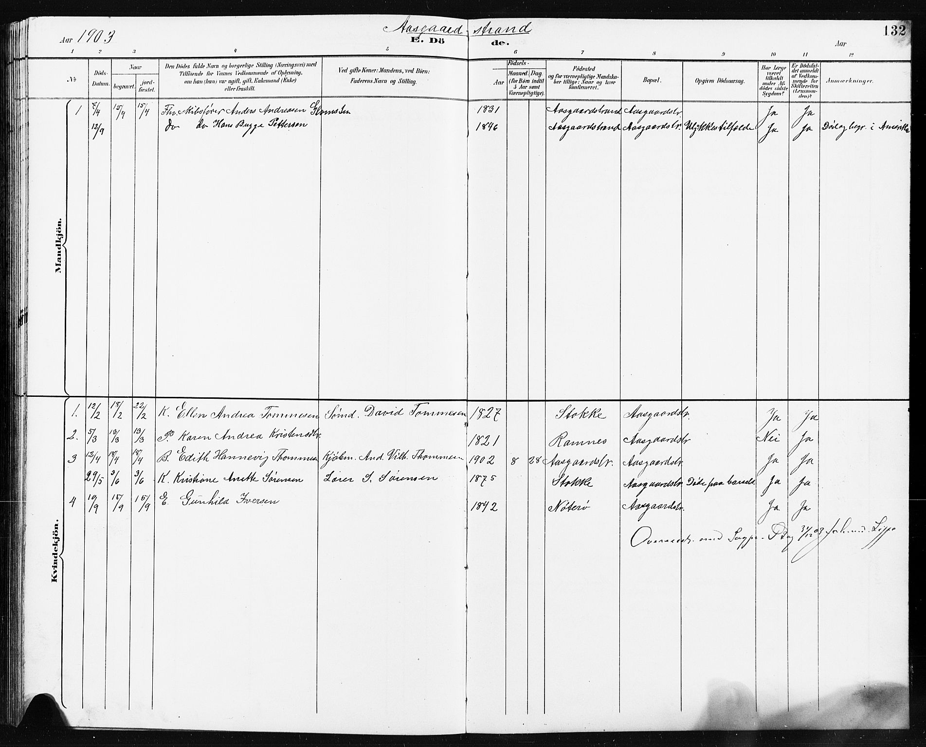 Borre kirkebøker, AV/SAKO-A-338/G/Ga/L0004: Parish register (copy) no. I 4, 1892-1913, p. 132