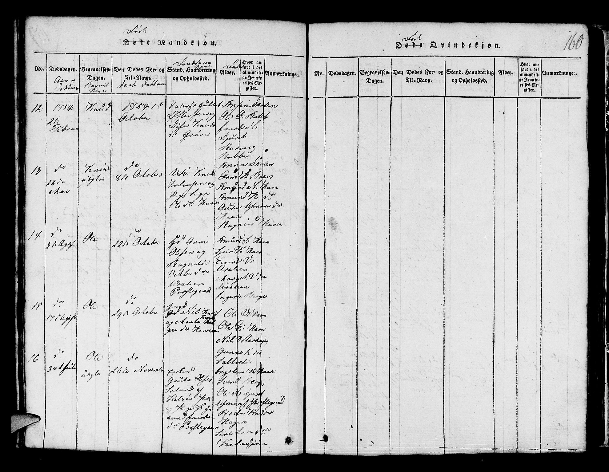 Røldal sokneprestembete, AV/SAB-A-100247: Parish register (copy) no. A 1, 1817-1860, p. 160