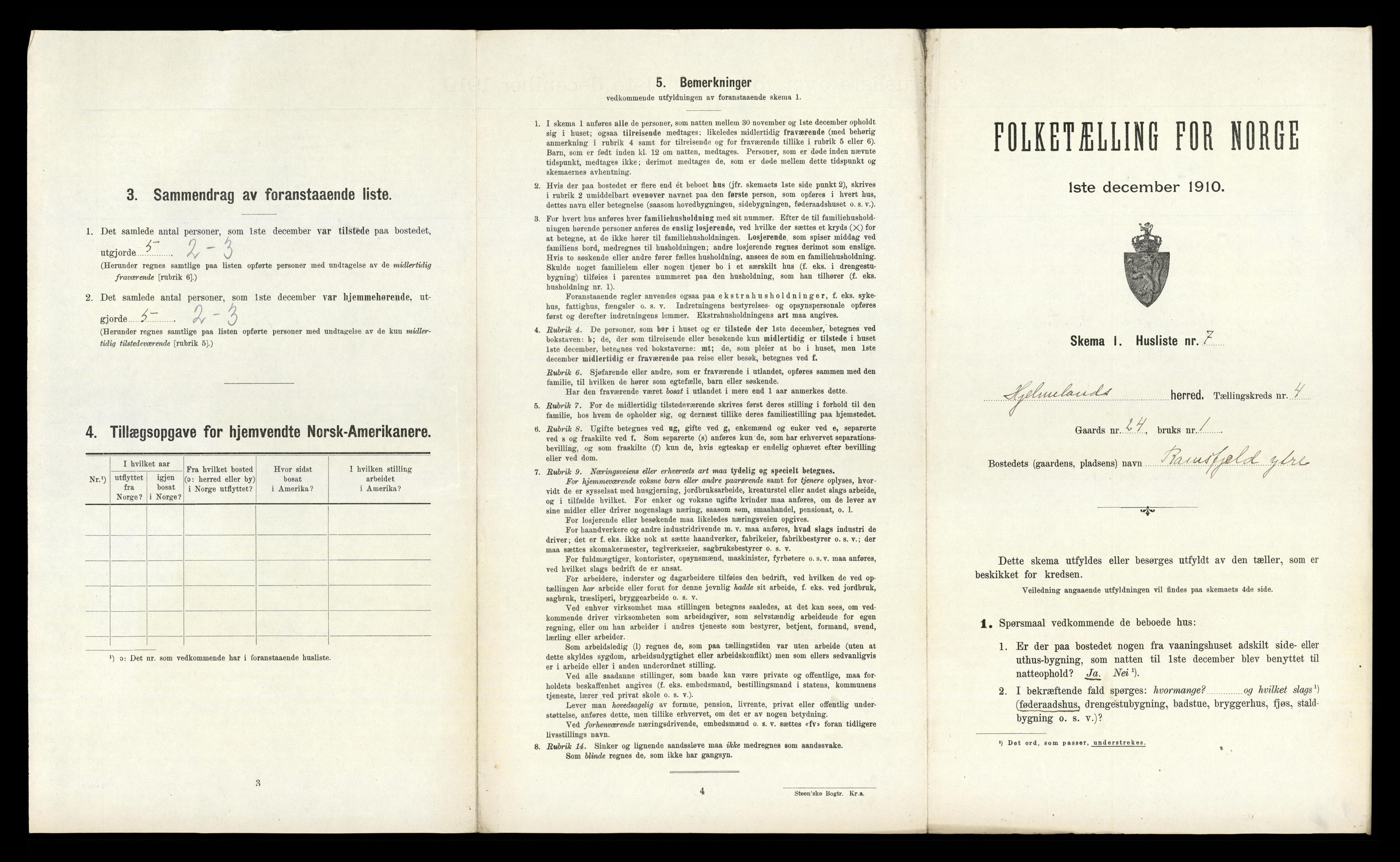 RA, 1910 census for Hjelmeland, 1910, p. 286