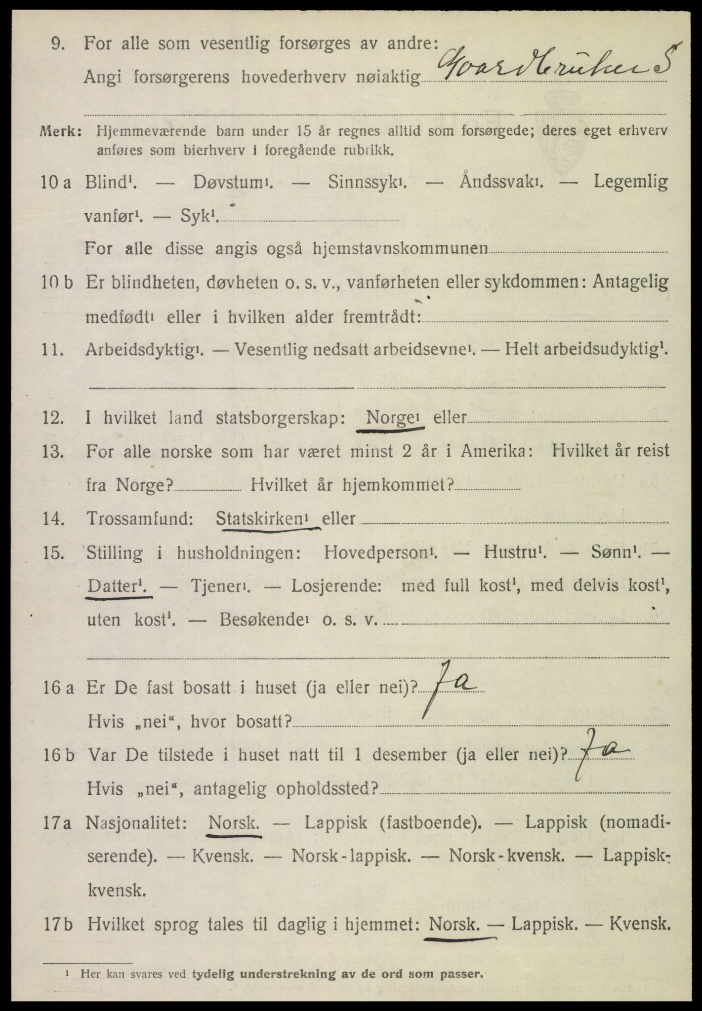 SAT, 1920 census for Foldereid, 1920, p. 1979