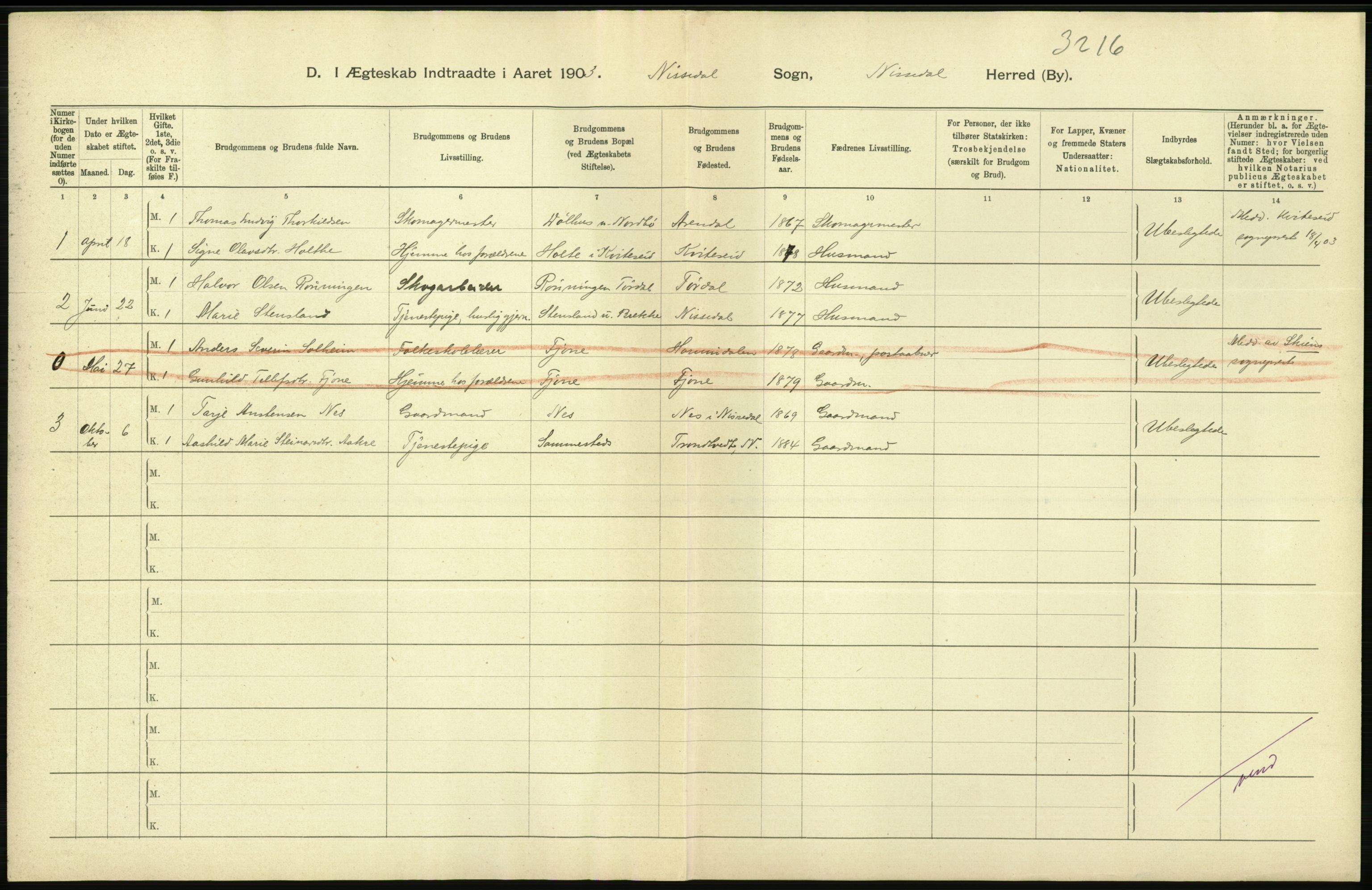 Statistisk sentralbyrå, Sosiodemografiske emner, Befolkning, AV/RA-S-2228/D/Df/Dfa/Dfaa/L0009: Bratsberg amt: Fødte, gifte, døde, 1903, p. 376