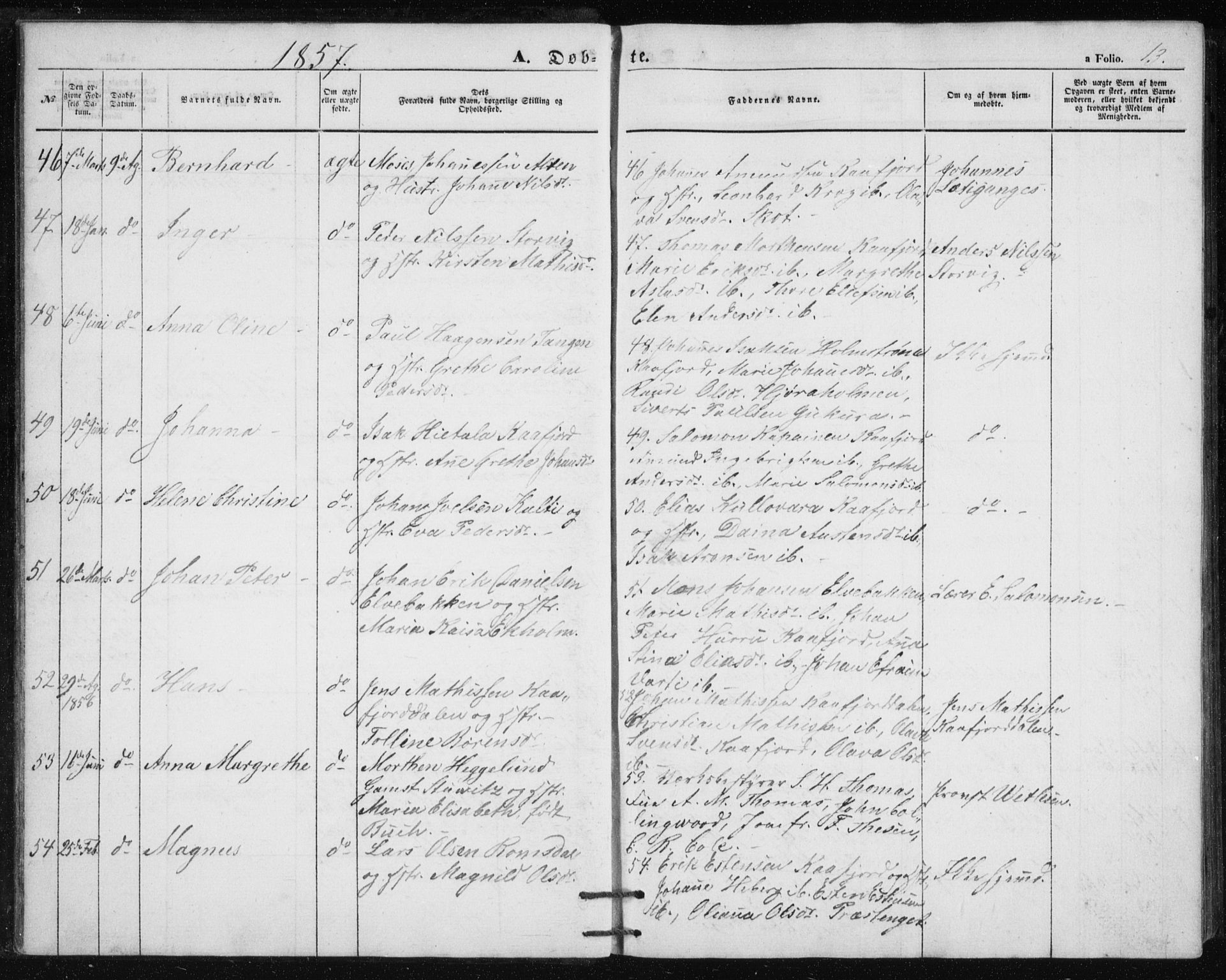 Alta sokneprestkontor, SATØ/S-1338/H/Hb/L0002.klokk: Parish register (copy) no. 2, 1856-1880, p. 13