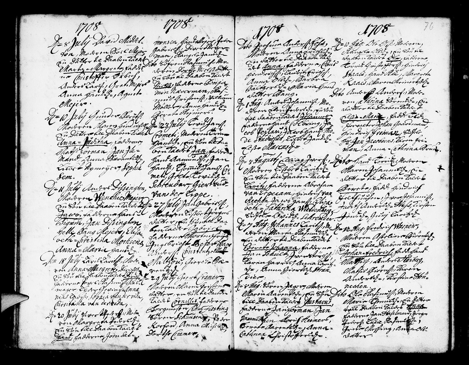 Nykirken Sokneprestembete, AV/SAB-A-77101/H/Haa/L0002: Parish register (official) no. A 2, 1700-1723, p. 76