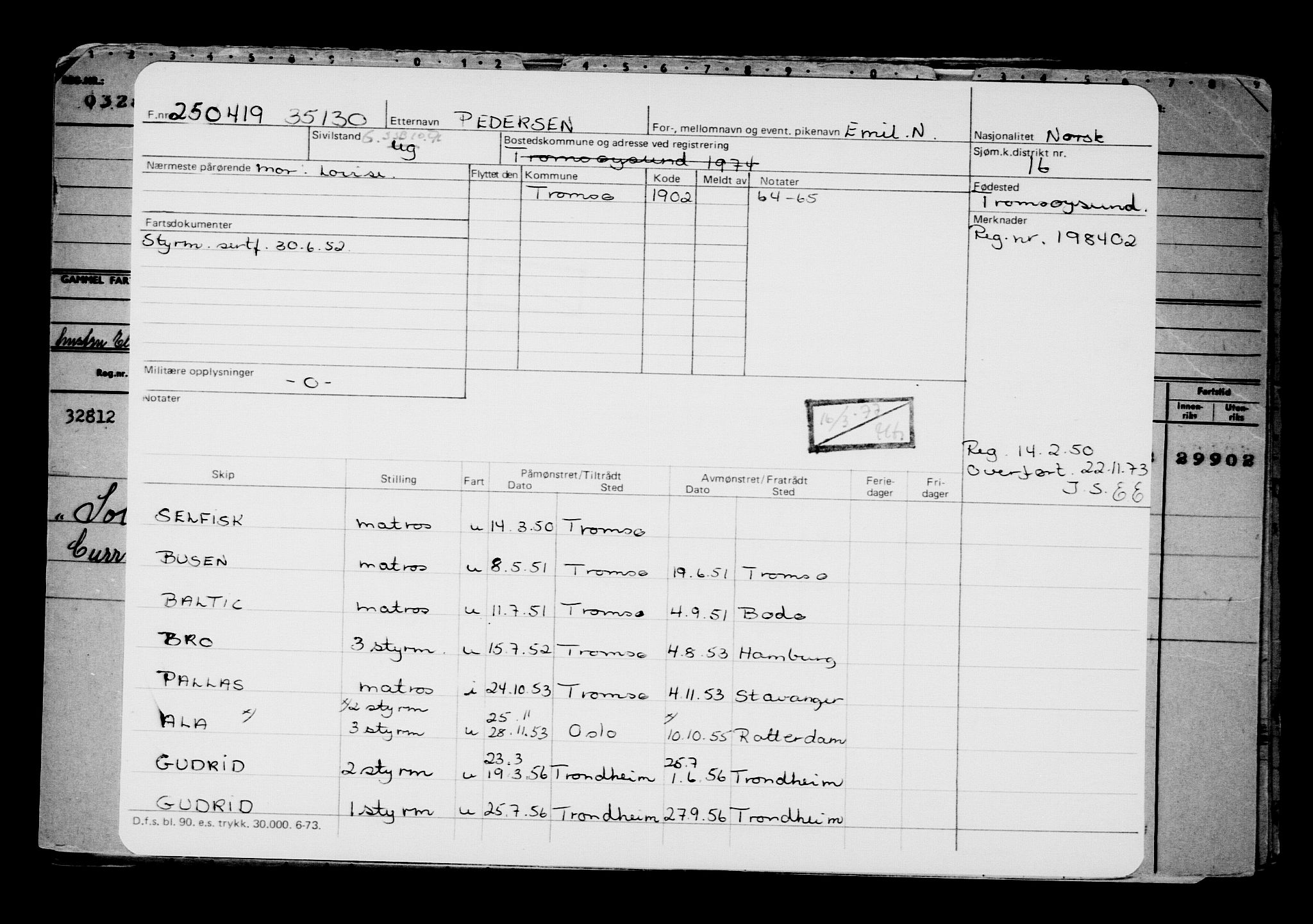 Direktoratet for sjømenn, AV/RA-S-3545/G/Gb/L0168: Hovedkort, 1919, p. 234