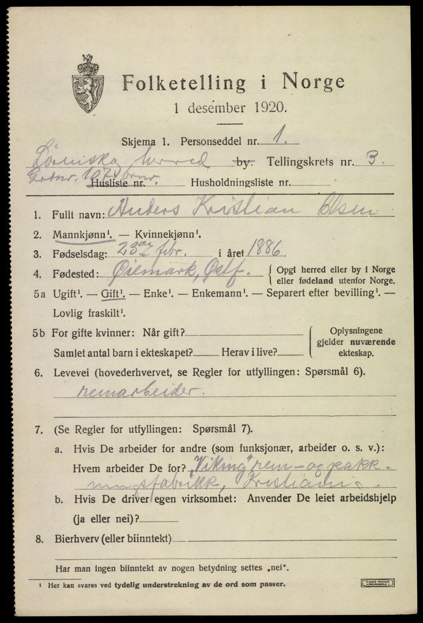 SAO, 1920 census for Lørenskog, 1920, p. 3437