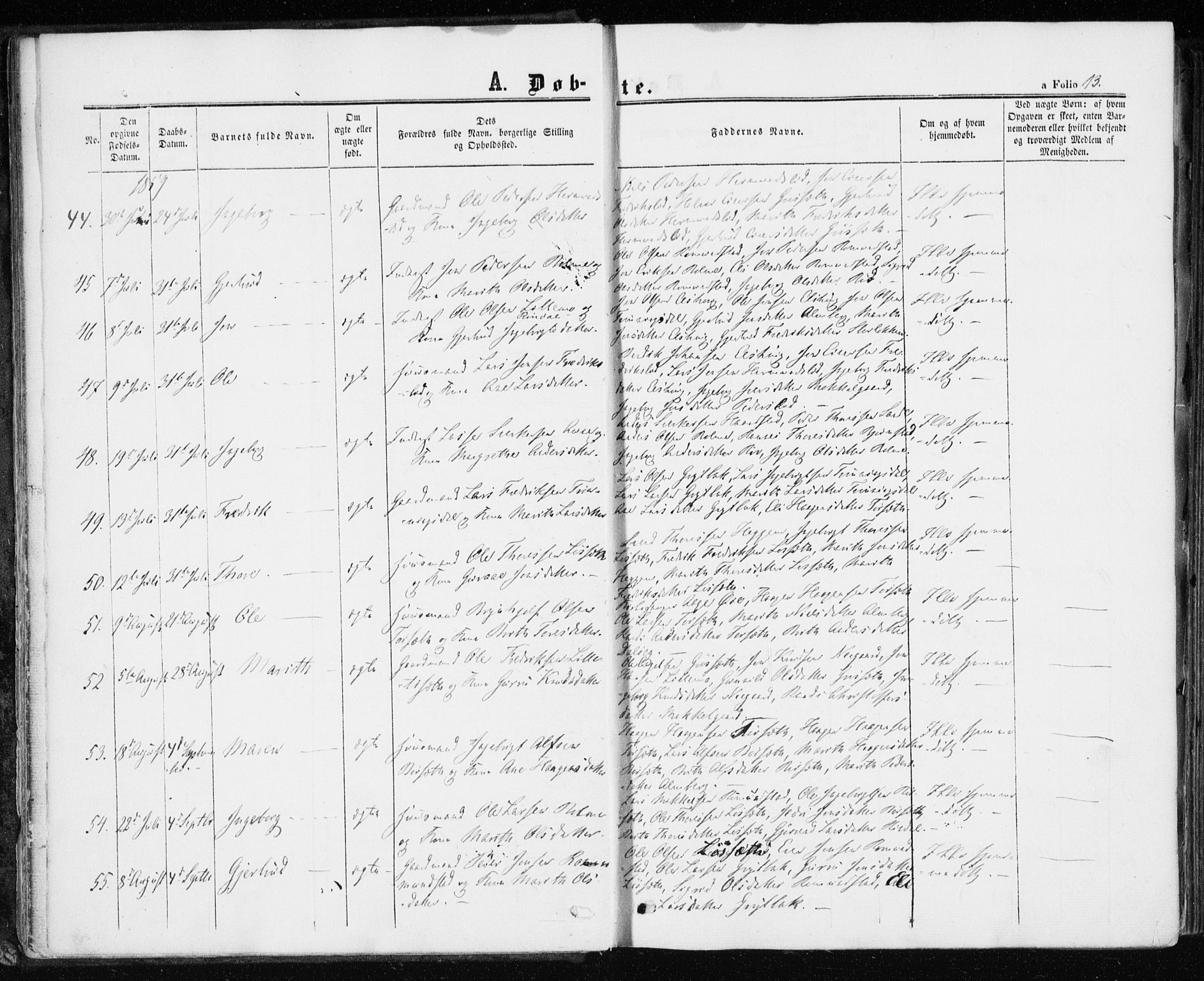 Ministerialprotokoller, klokkerbøker og fødselsregistre - Møre og Romsdal, AV/SAT-A-1454/598/L1067: Parish register (official) no. 598A01, 1858-1871, p. 13