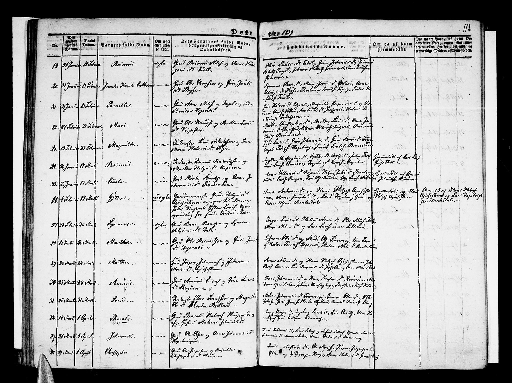Stord sokneprestembete, SAB/A-78201/H/Haa: Parish register (official) no. A 6, 1826-1840, p. 112