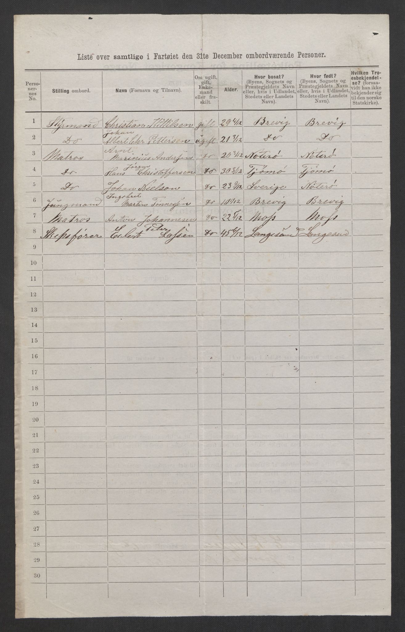 RA, 1875 census, lists of crew on ships: Ships in ports abroad, 1875, p. 793