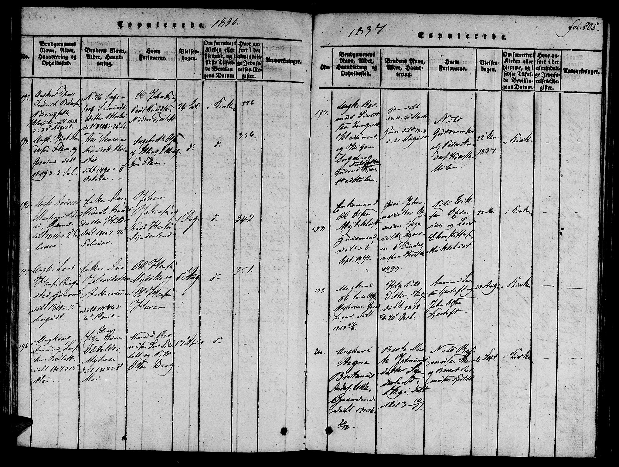 Ministerialprotokoller, klokkerbøker og fødselsregistre - Møre og Romsdal, SAT/A-1454/536/L0495: Parish register (official) no. 536A04, 1818-1847, p. 205