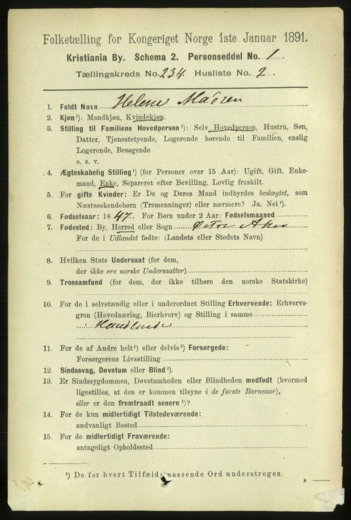 RA, 1891 census for 0301 Kristiania, 1891, p. 143439