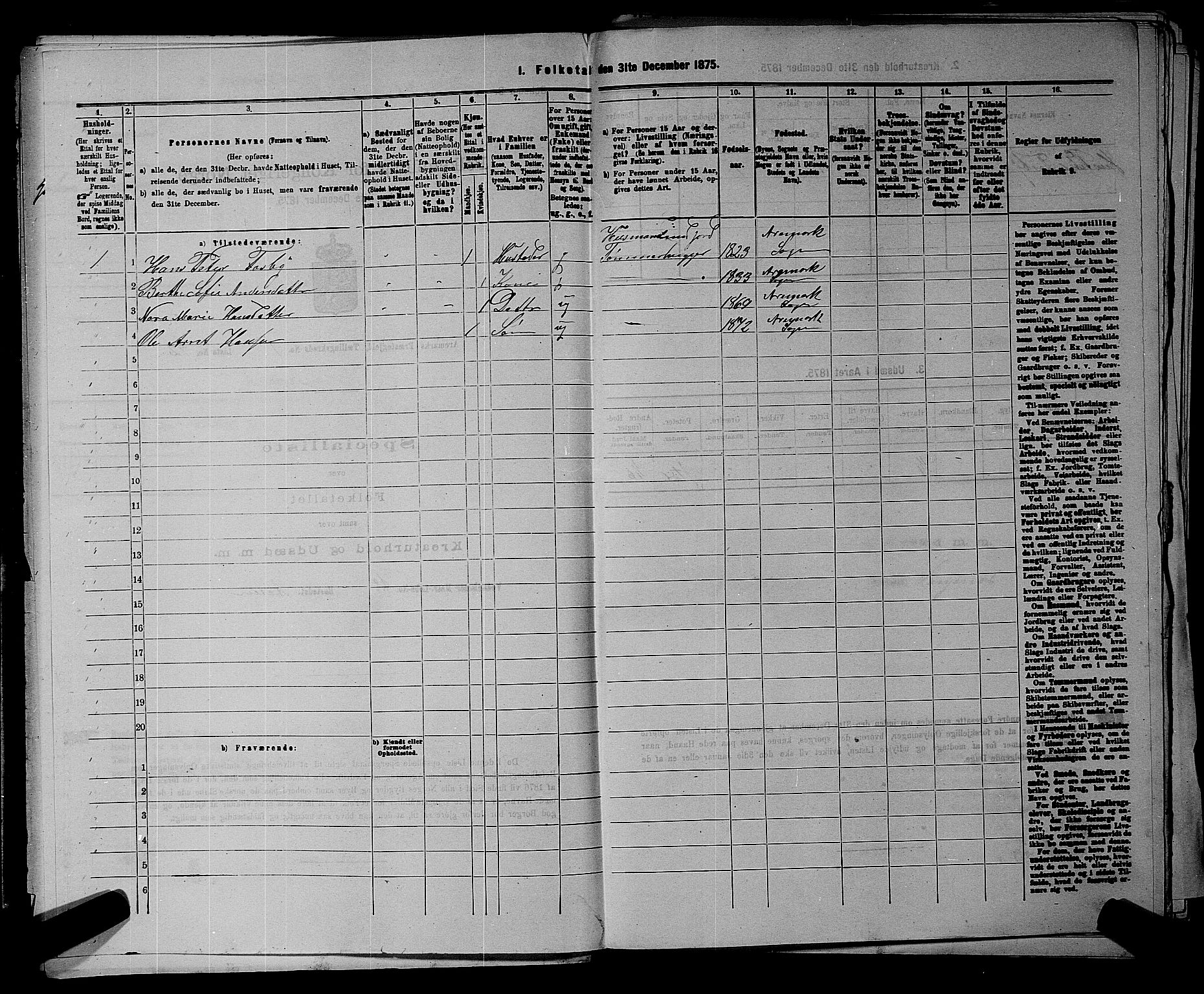 RA, 1875 census for 0118P Aremark, 1875, p. 101